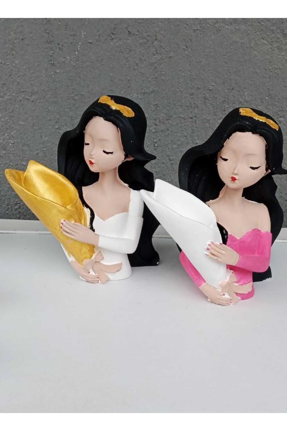 Gizay Dekorasyon Ürünleri 2'li Buket Kızlar Renkli Dekor Ürün Obje