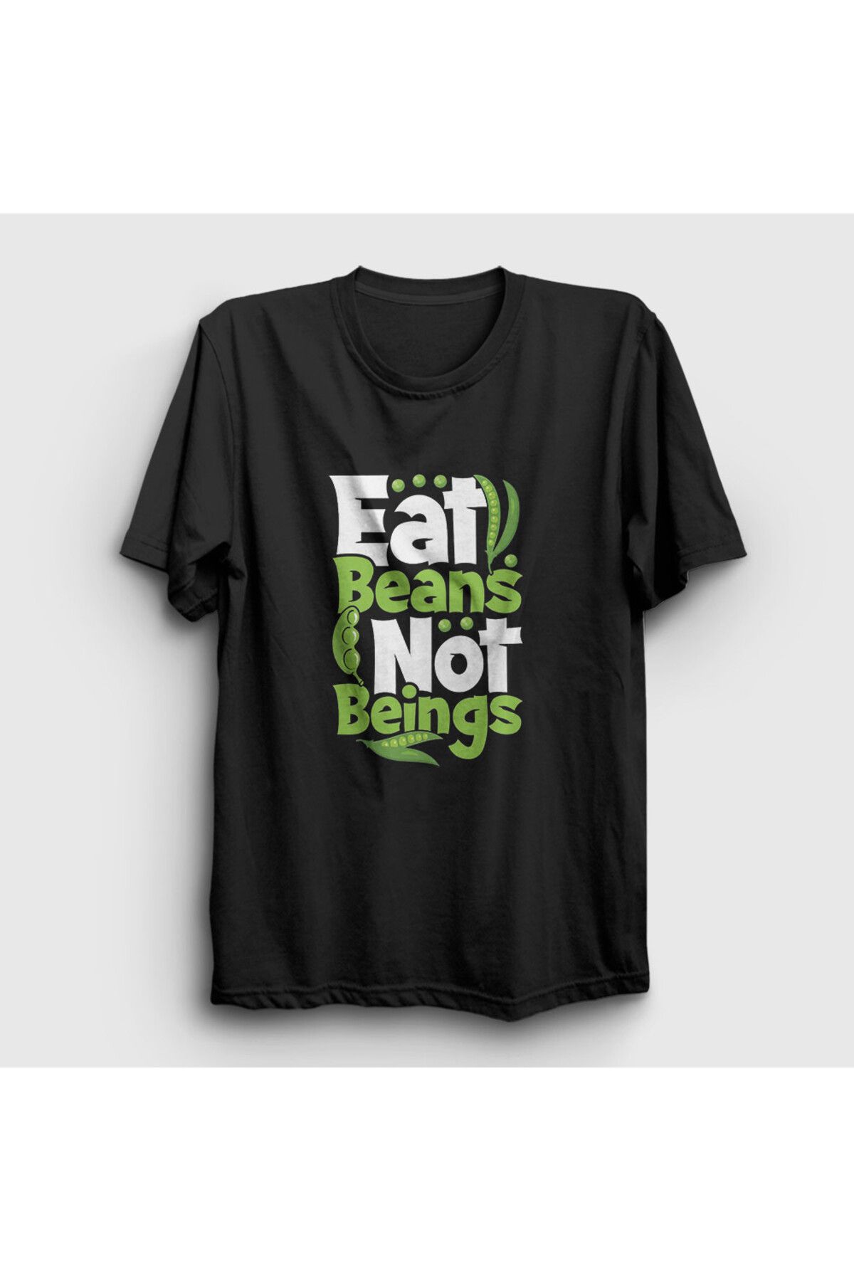 Presmono Unisex Siyah Beans Vegan Vegetarian Vejetaryen T-Shirt 541780tt