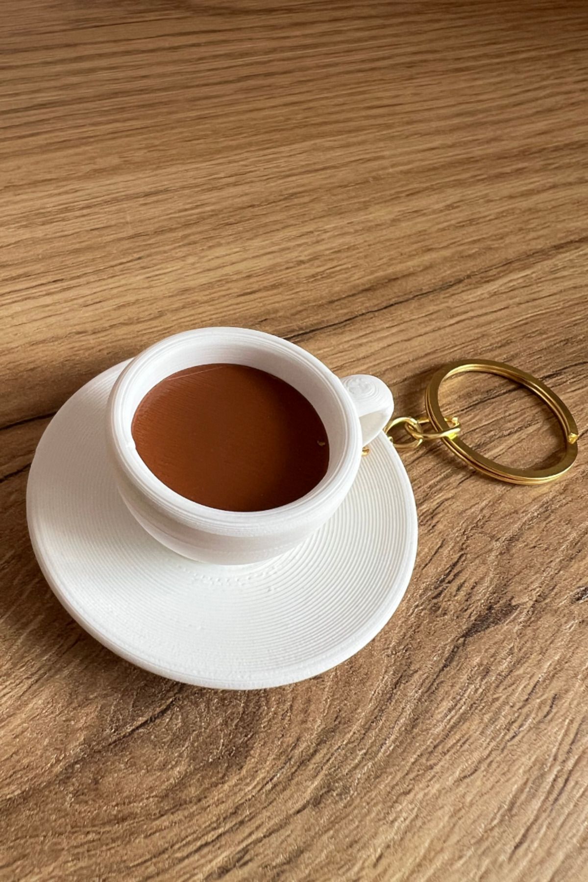 lina hobby Türk Kahvesi Fincanı Anahtarlık | Gold Zincirli Mini Fincan Anahtarlığı