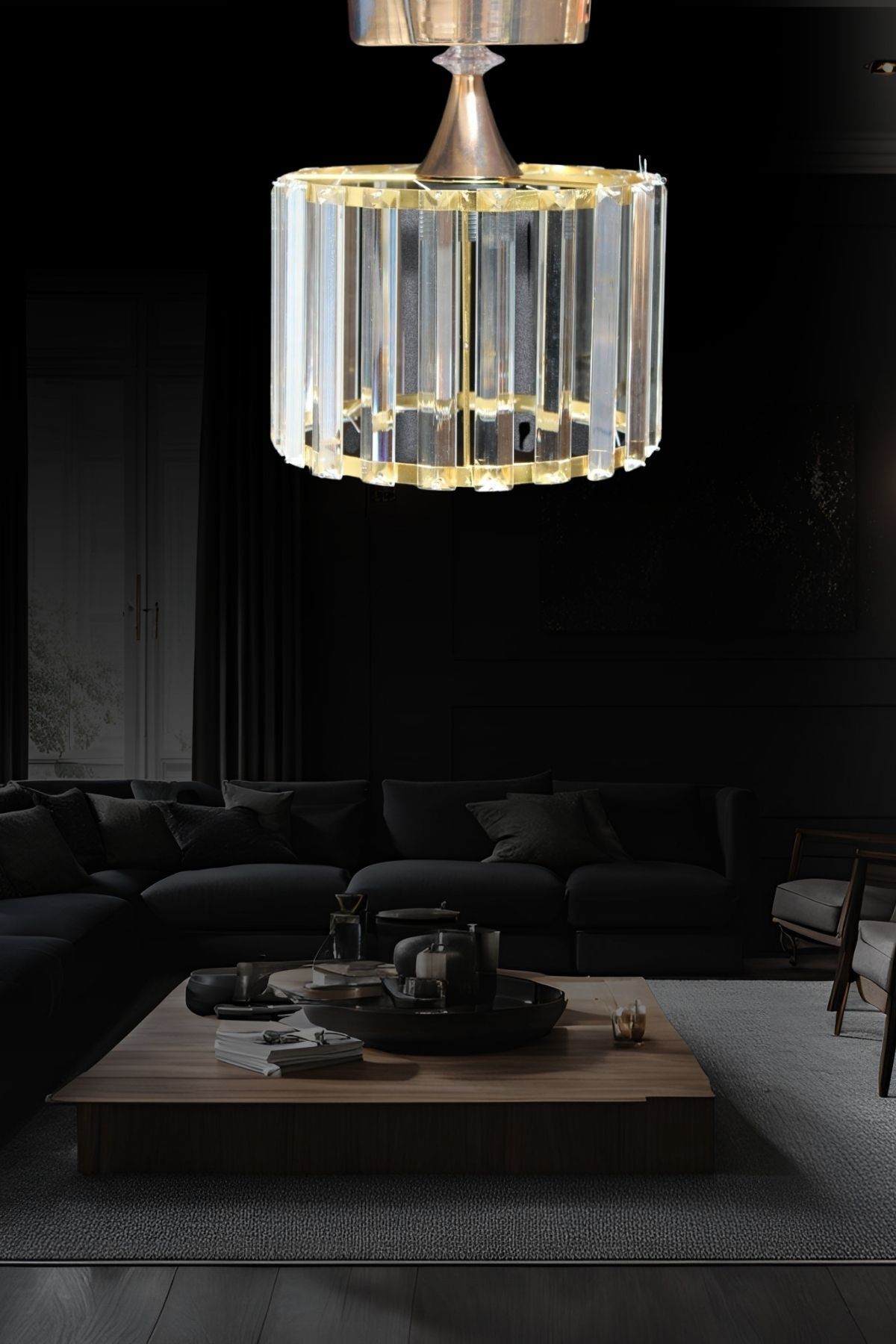 Avize Kristal Modern Estetik Yatak Mutfak Oturma Salon Çocuk Odası Krom Taşlı 18 Taşlı Plafonyer Avize