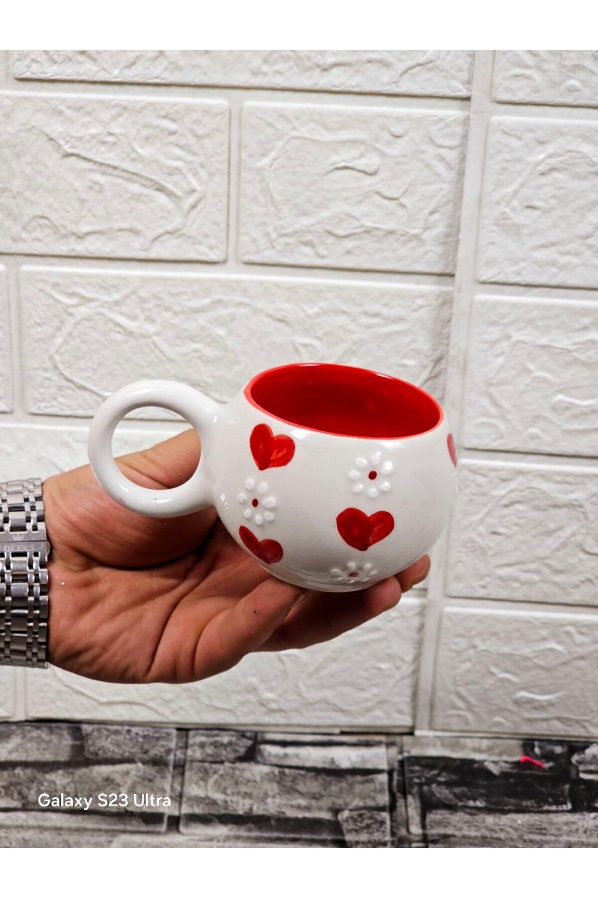 butaelle butik 2 Adet Seramik Kupa Fincan Bardak Mug Seramik Double Türk Kahve Fincanı