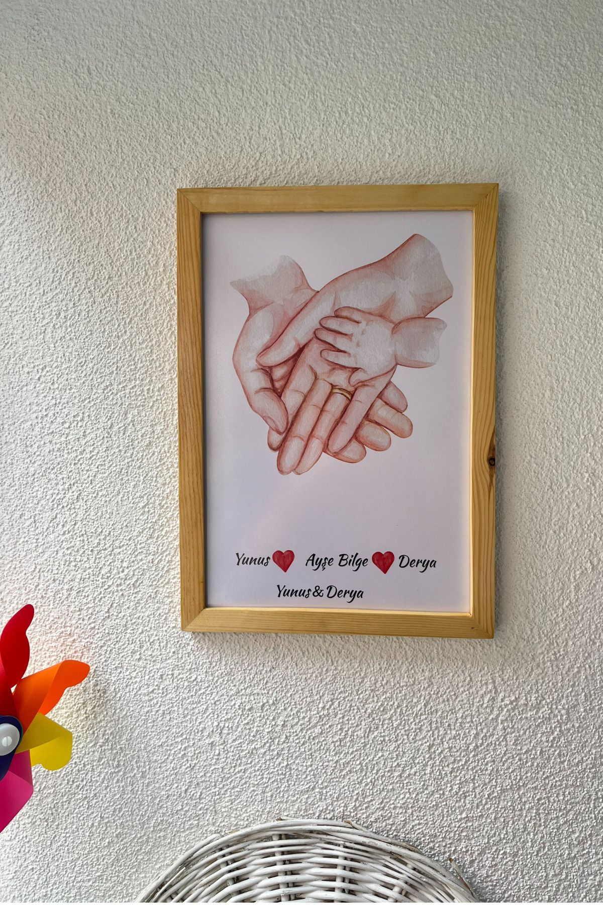 baucollection Kişiselleştirebilir Aile Temalı Ahşap Tablo