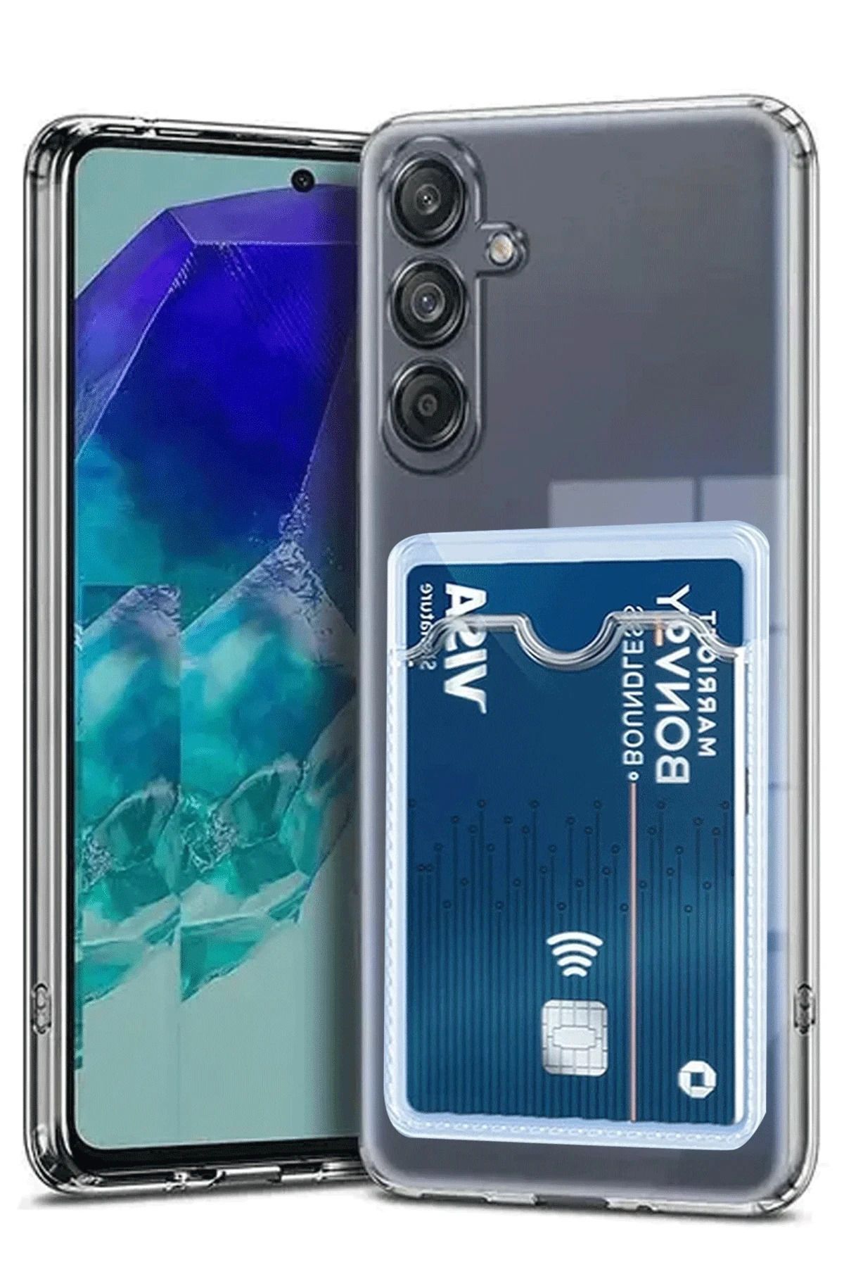 NewFace Samsung Galaxy A56 Kılıf Kart Şeffaf Silikon - Şeffaf MRAYD