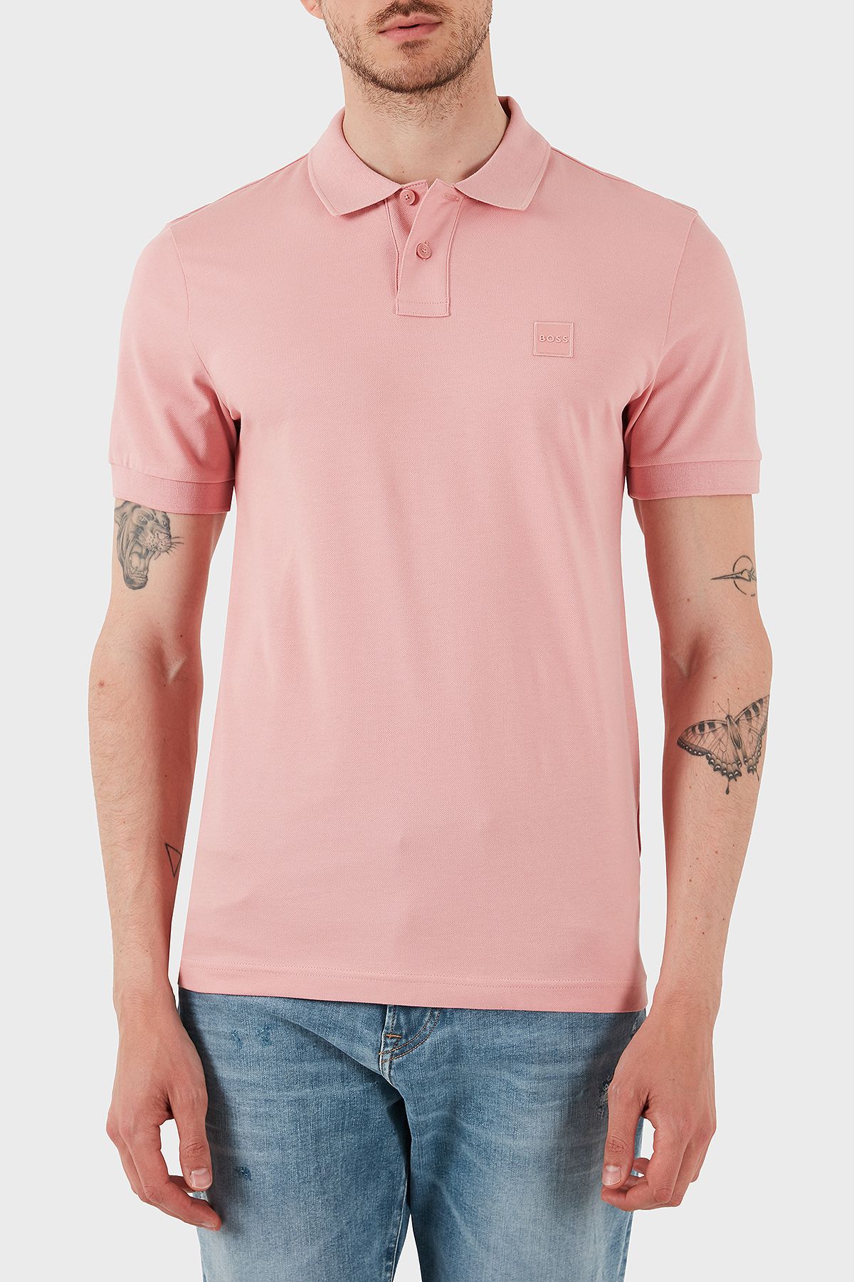 BOSS Hugo Logolu Streç Pamuklu Slim Fit Düğmeli Polo Yaka T Shirt Erkek POLO YAKA T SHİRT 50507803 694