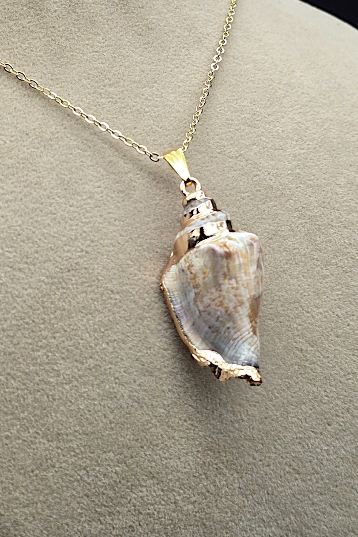 NBS Beautiful Naturel Stones Deniz Kabuğu El İşçiliği Kolye ( Kaplama Zincir )