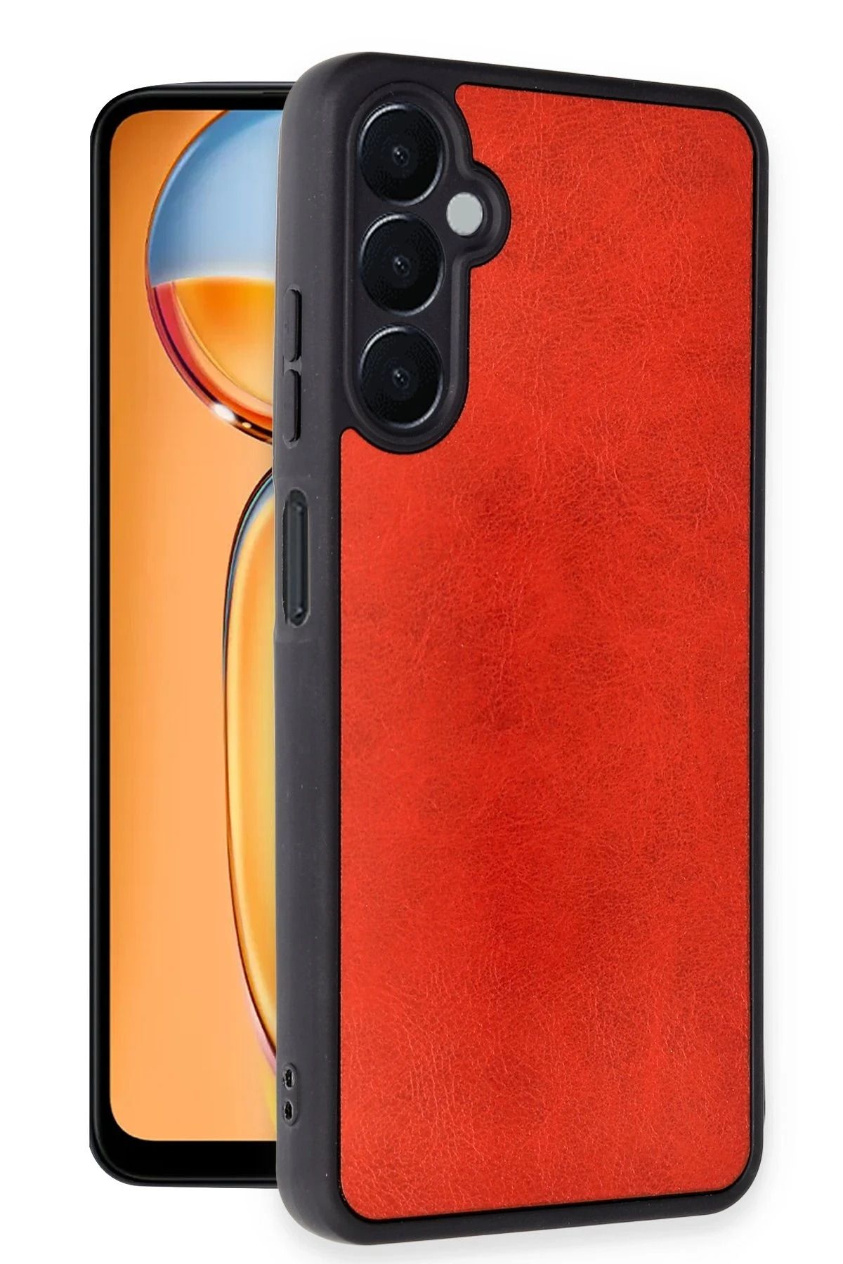 NewFace Samsung Galaxy A56 Kılıf Aras Deri Kapak - Kırmızı GLSTD