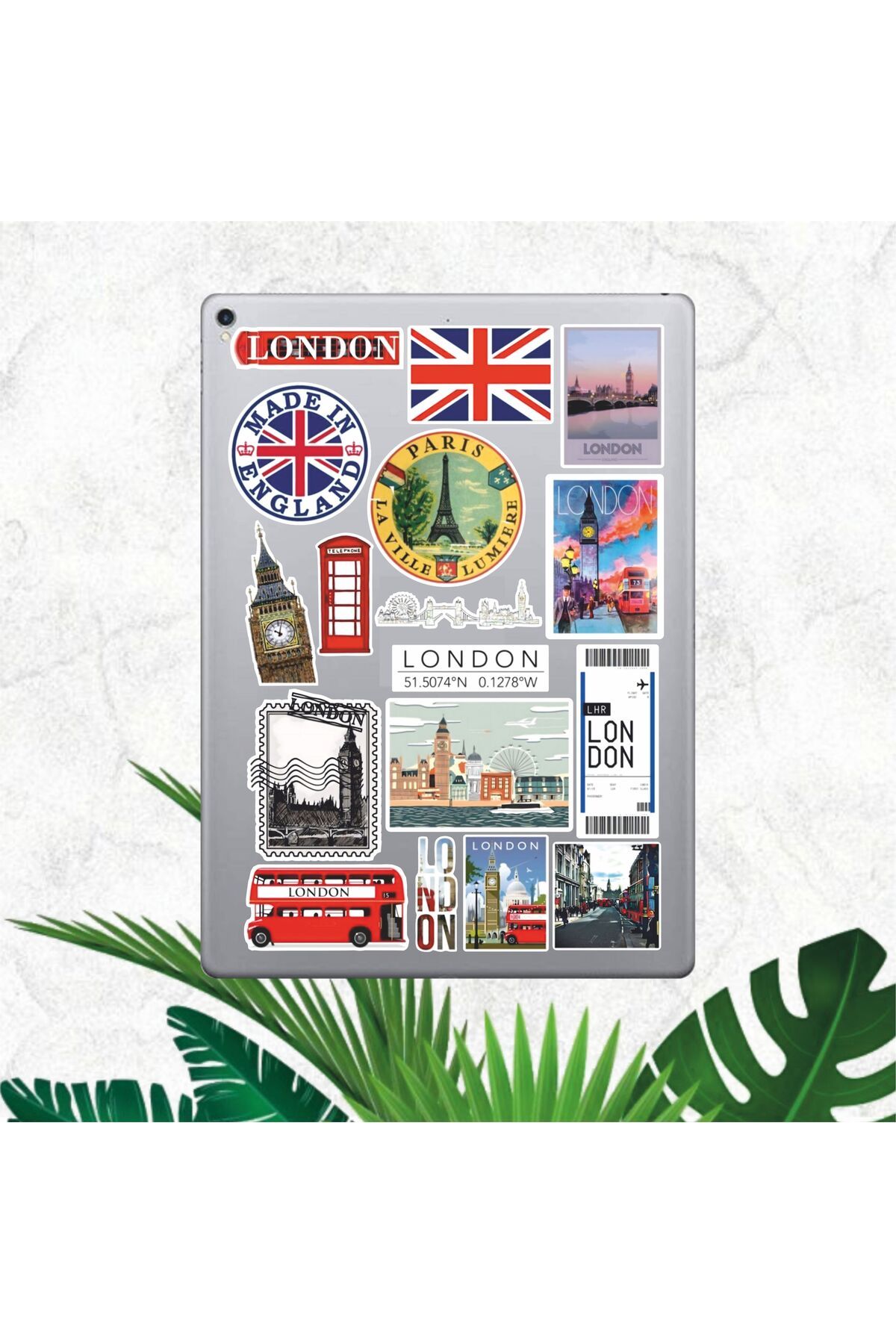 hediyenebak Londra Sticker Seti | Laptop Ajanda PC Tablet Telefon Defter Etiket Bullet Journal