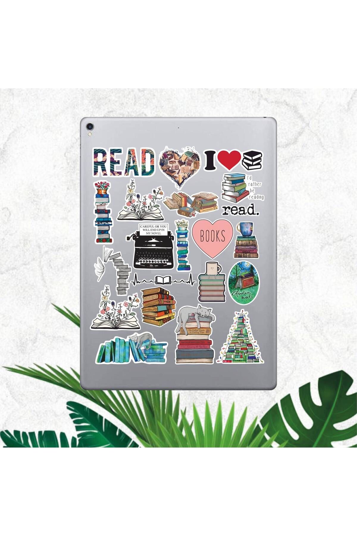 hediyenebak Kitap Okumak Seri 1 Sticker Seti | Laptop Ajanda PC Tablet Telefon Defter Etiket Bullet Journal