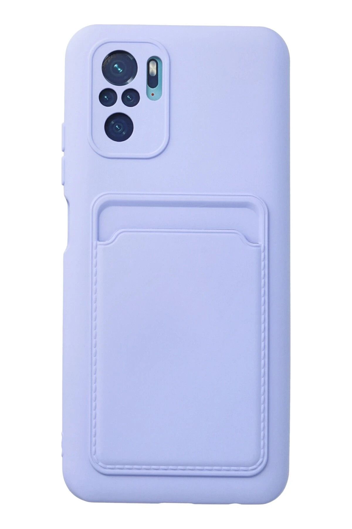 NewFace Xiaomi Redmi Note 10S Kılıf Kelvin Kartvizitli Silikon - Lila GLSTD