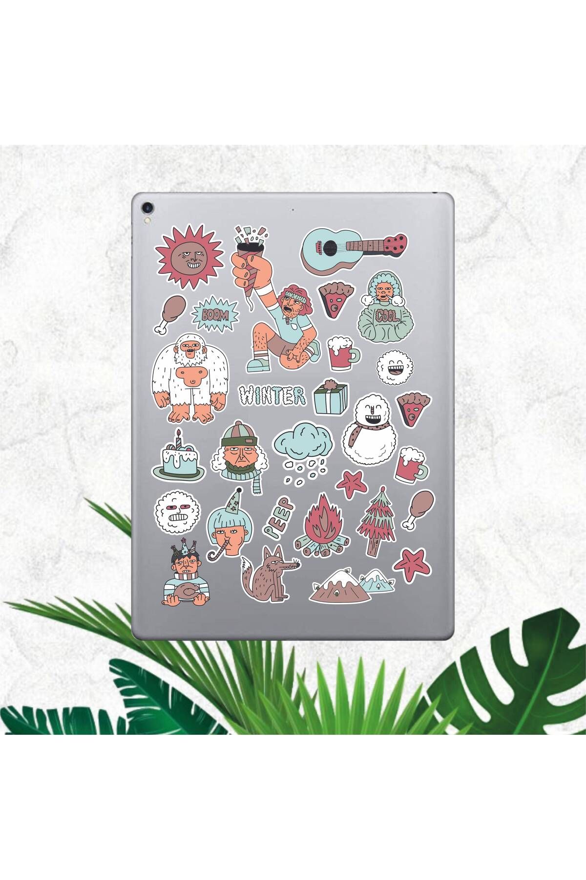 hediyenebak Kış - Winter Sticker Seti | Laptop Ajanda PC Tablet Telefon Defter Etiket Bullet Journal