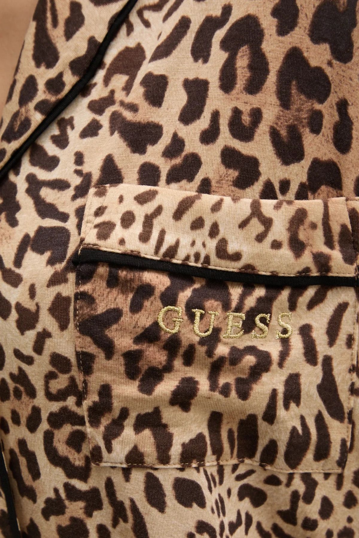 Guess-Set de pijamale modal cu model leopard Sasha, cu talie înaltă, cu picioare largi O5RX08KCIN2 PİJ 6