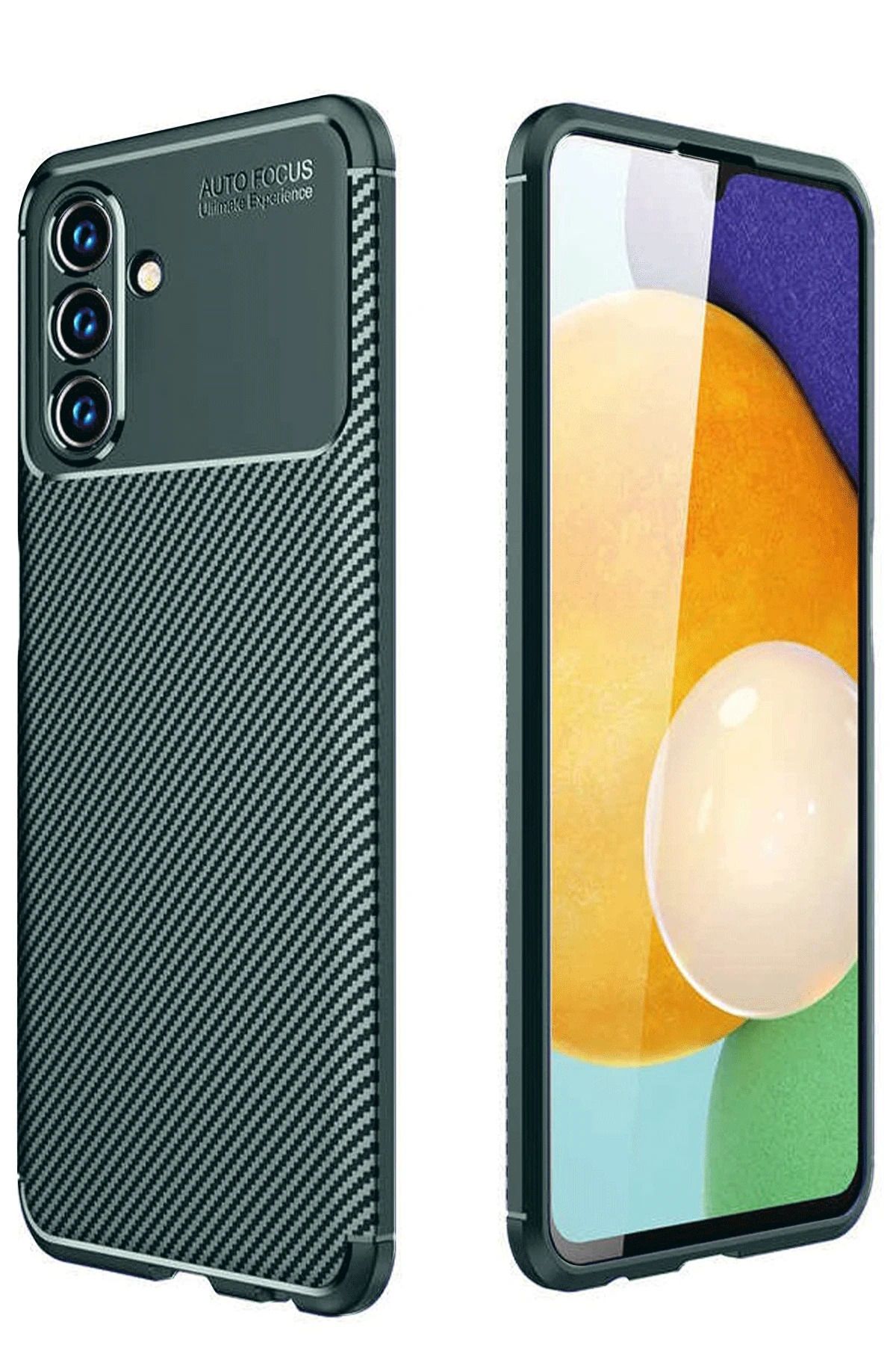 NewFace Samsung Galaxy A36 Kılıf Auto Focus Karbon Kapak - Koyu Yeşil MRAYD