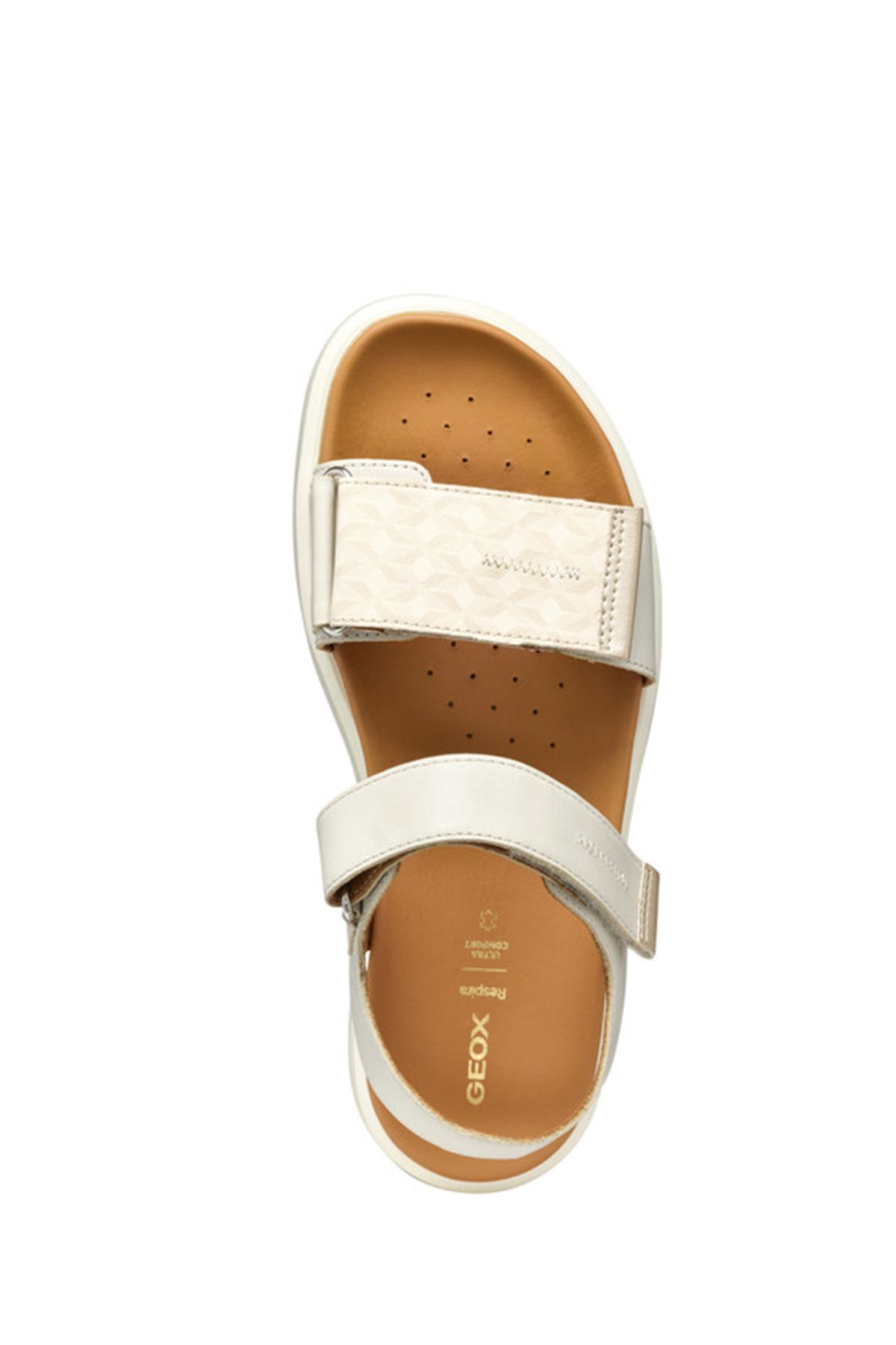 صندل زنانه کرم D XAND 2S E SMO. LEA + SANDALS چرمی BAND D45PAE04304C5322 Geox