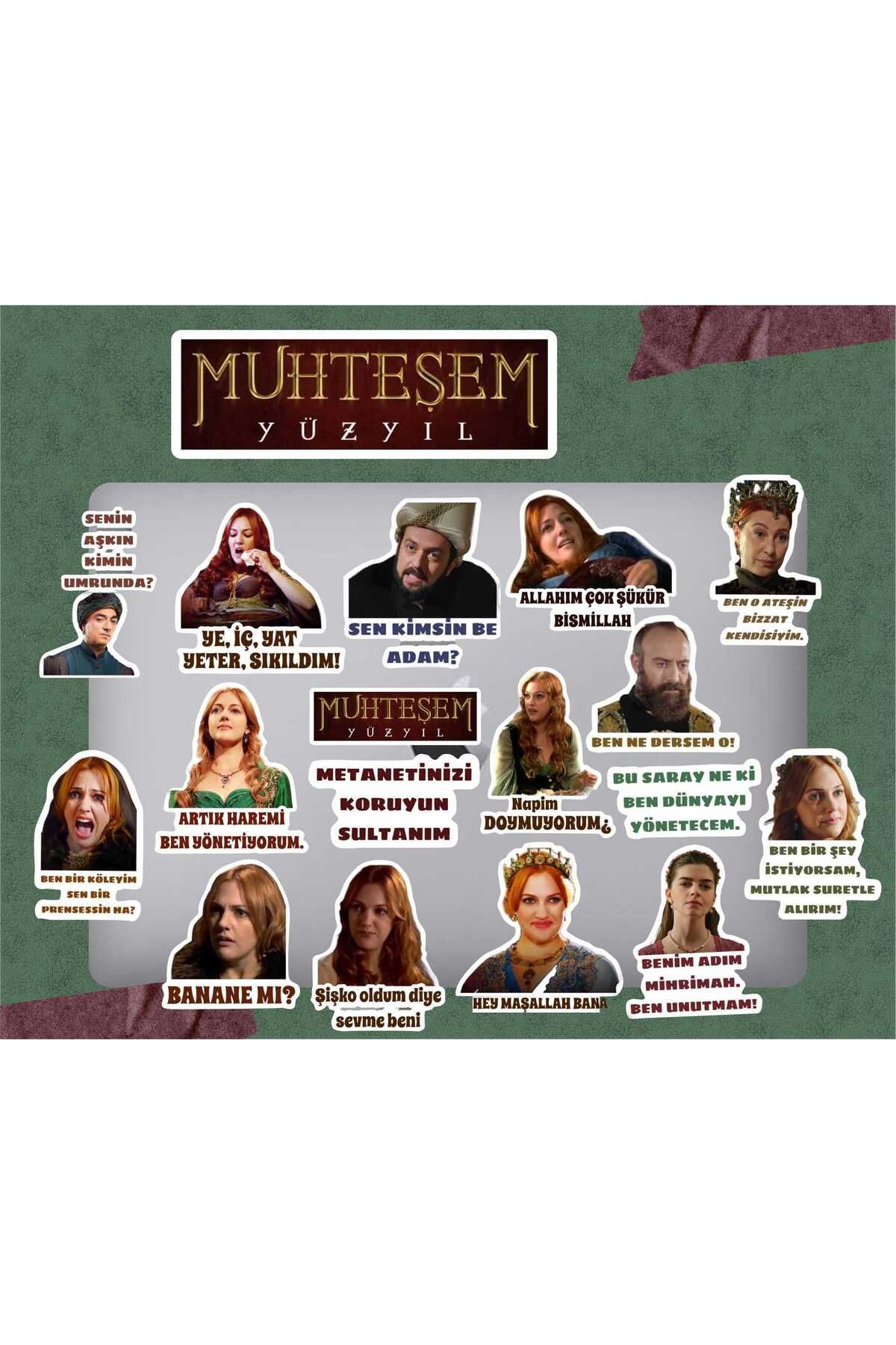 hediyenebak Muhteşem Yüzyıl Seri 2 Sticker Seti | Laptop Ajanda PC Tablet Telefon Defter Etiket Bullet Journal