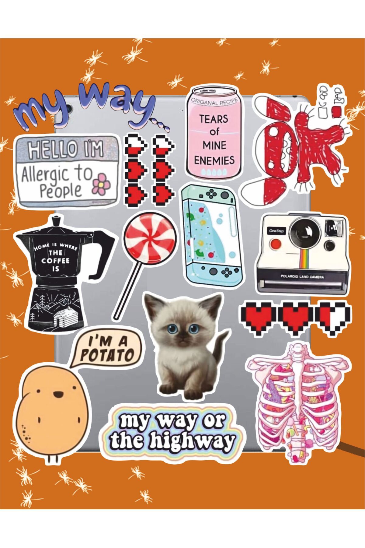 hediyenebak My Way Sticker Seti | Laptop Ajanda PC Tablet Telefon Defter Etiket Bullet Journal