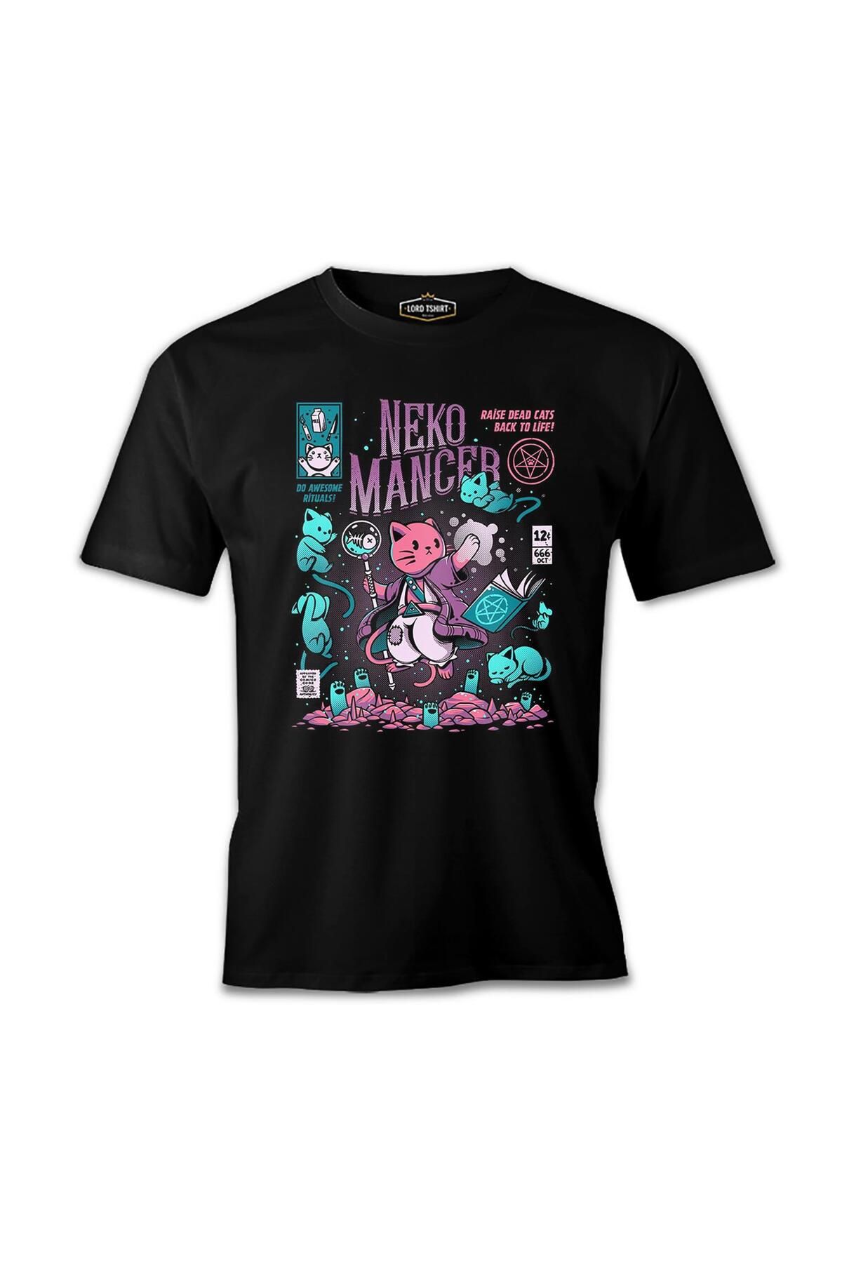 Lord T-Shirt Neko Mancer - Witch Siyah Erkek Tshirt
