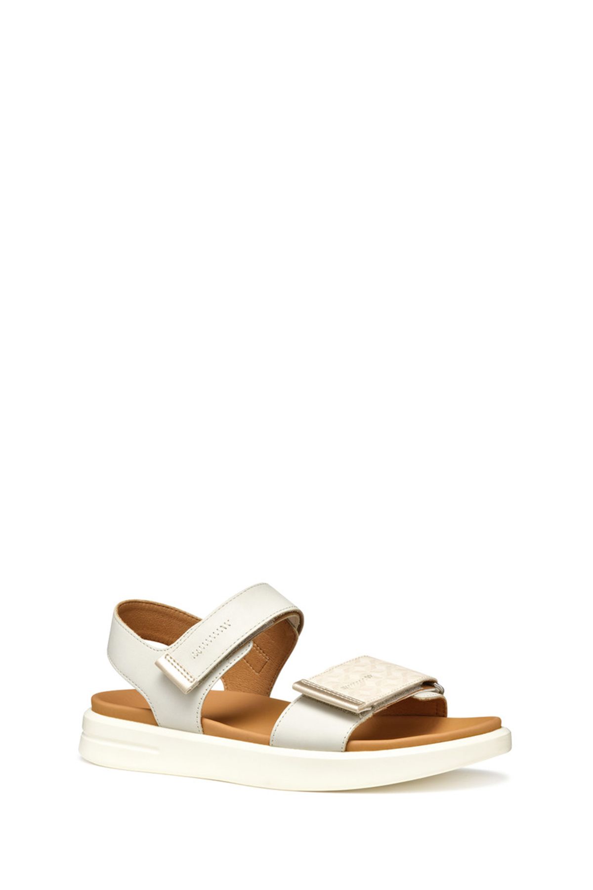 صندل زنانه کرم D XAND 2S E SMO. LEA + SANDALS چرمی BAND D45PAE04304C5322 Geox