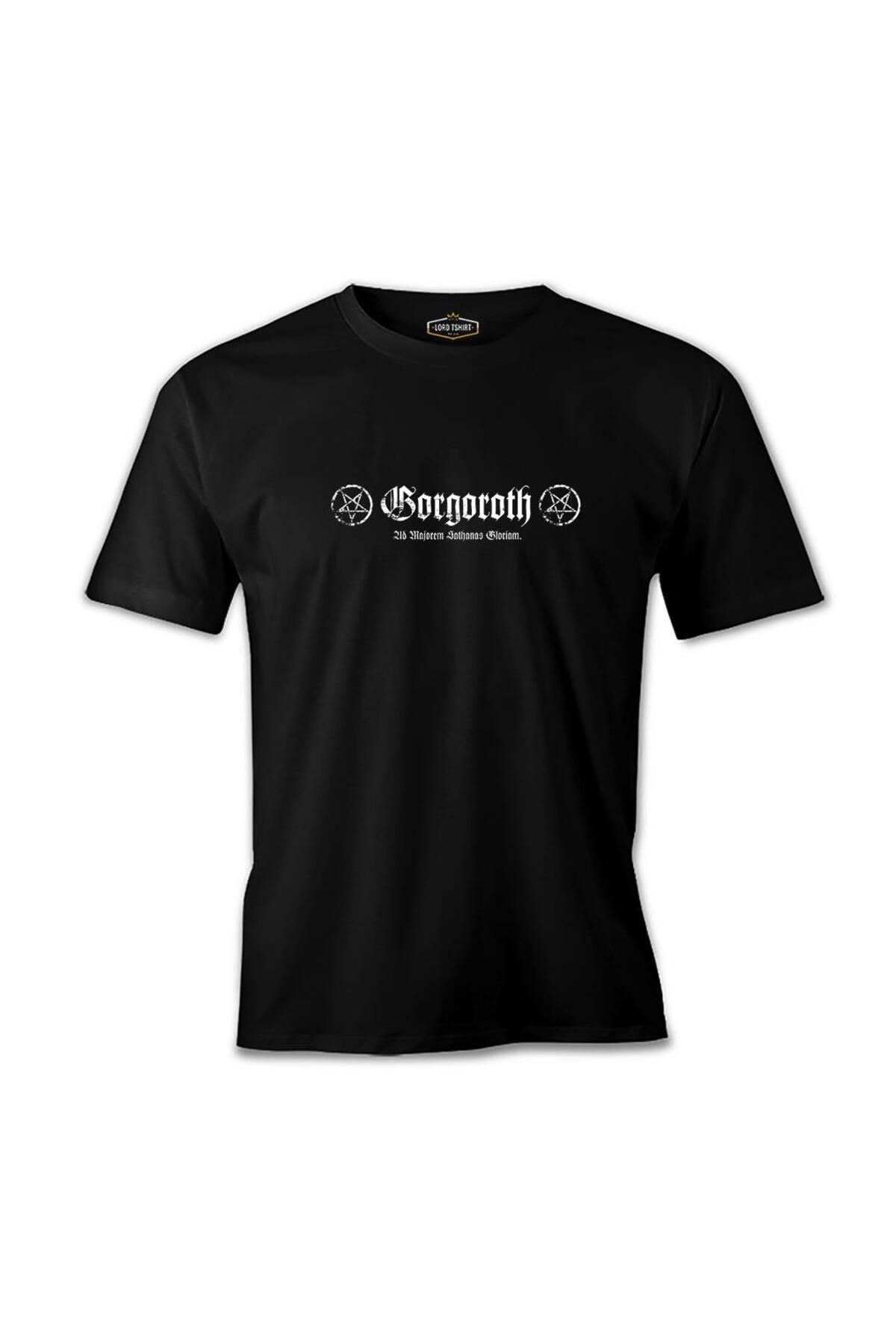 Lord T-Shirt Gorgoroth - Logo Göğüs Siyah Erkek Tshirt