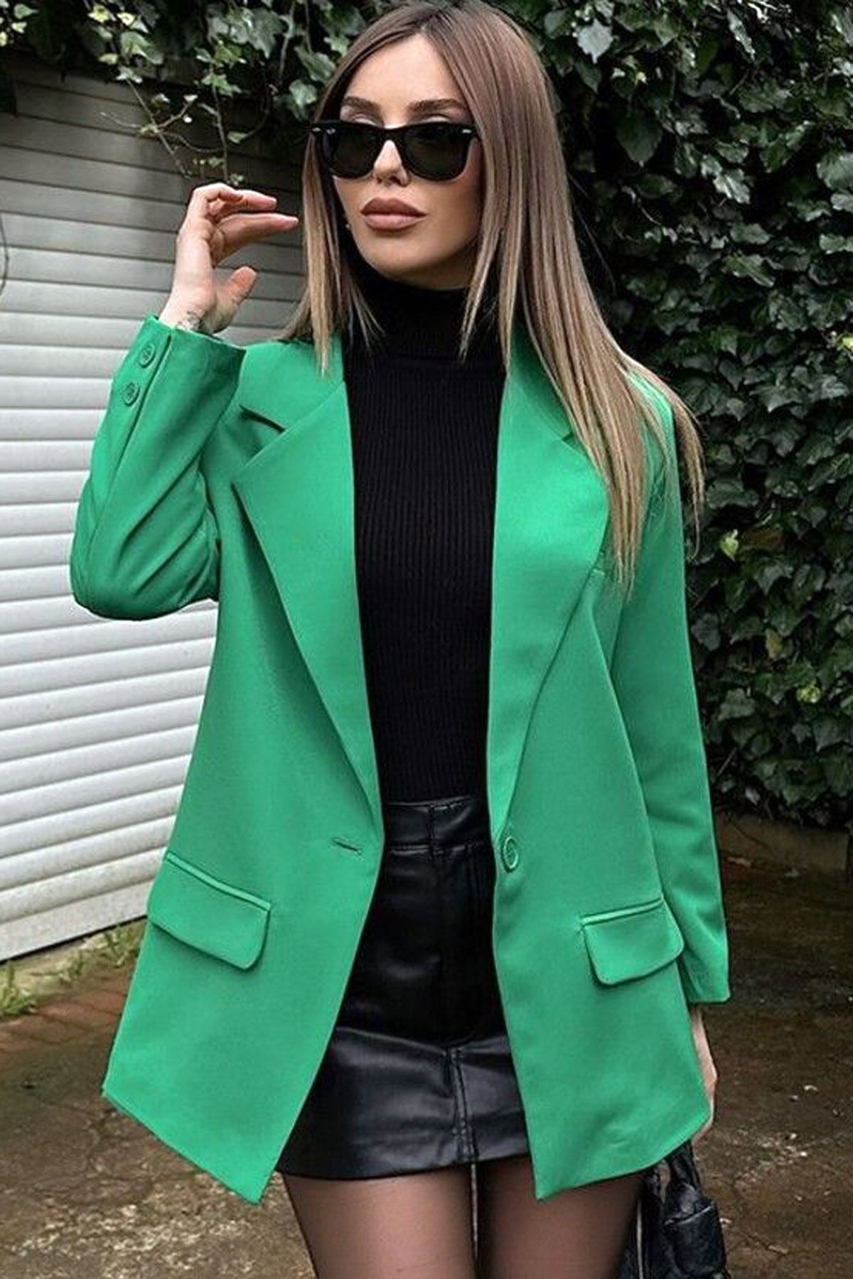 Ottawe Regular Fit Rahat Ceket Yakalı Uzun Kol Çift Cepli Omzu Vatkalı Düğmeli Astarlı Kruvaze Casual Ceket