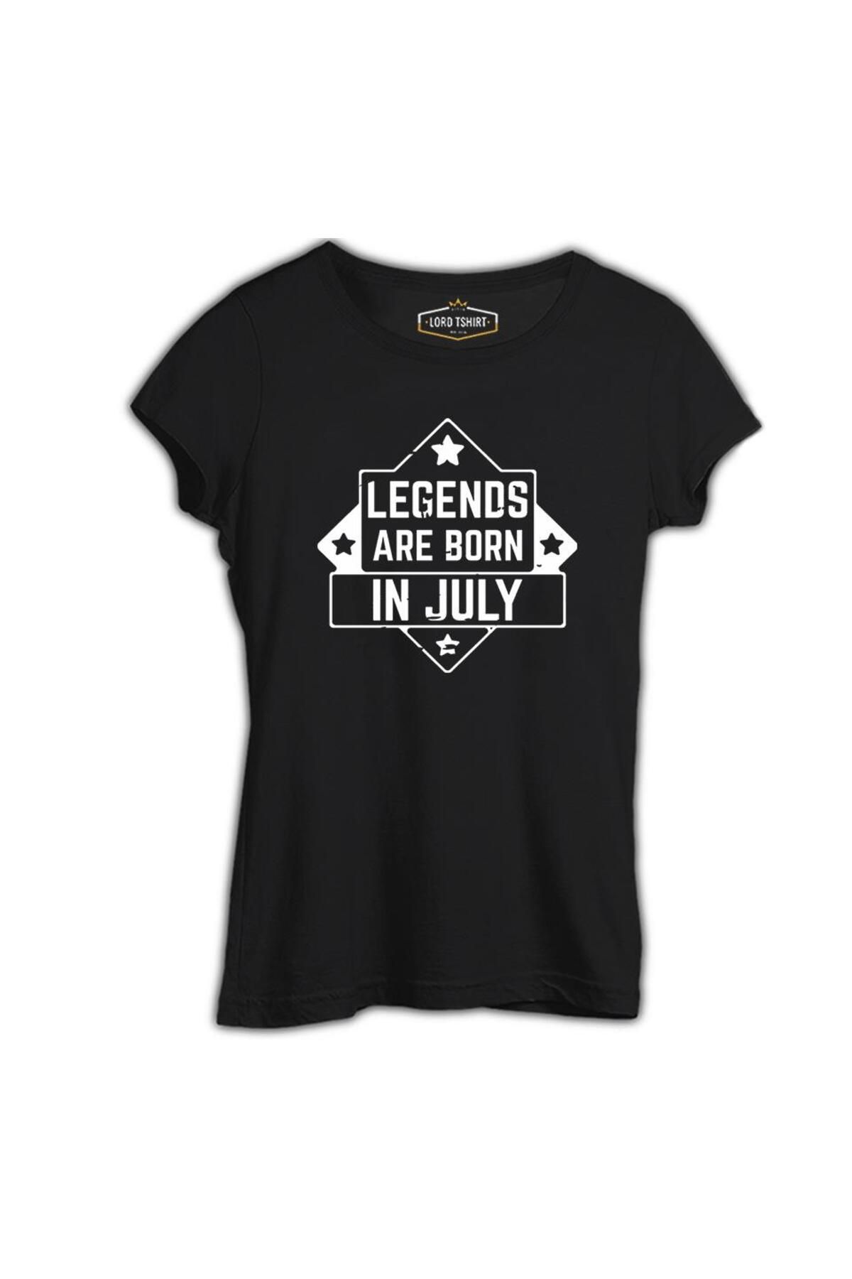 Lord T-Shirt Legends are Born in July - Stars Siyah Tshirt