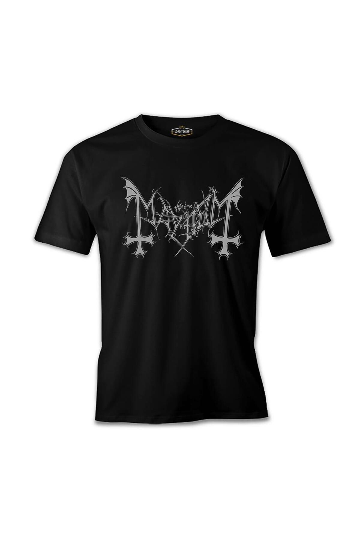 Lord T-Shirt Mayhem - Logo Gri Siyah Erkek Tshirt