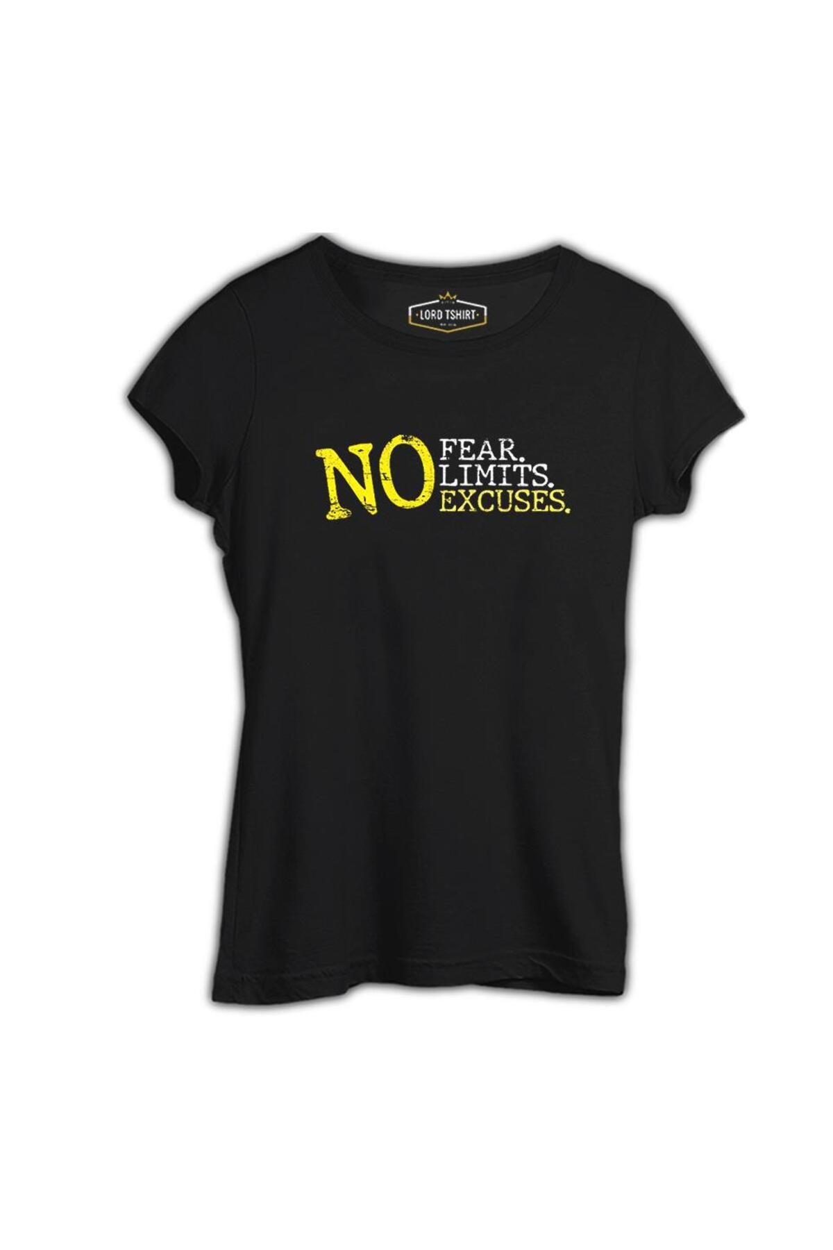 Lord T-Shirt No Fear No Limits No Excuses Siyah Tshirt