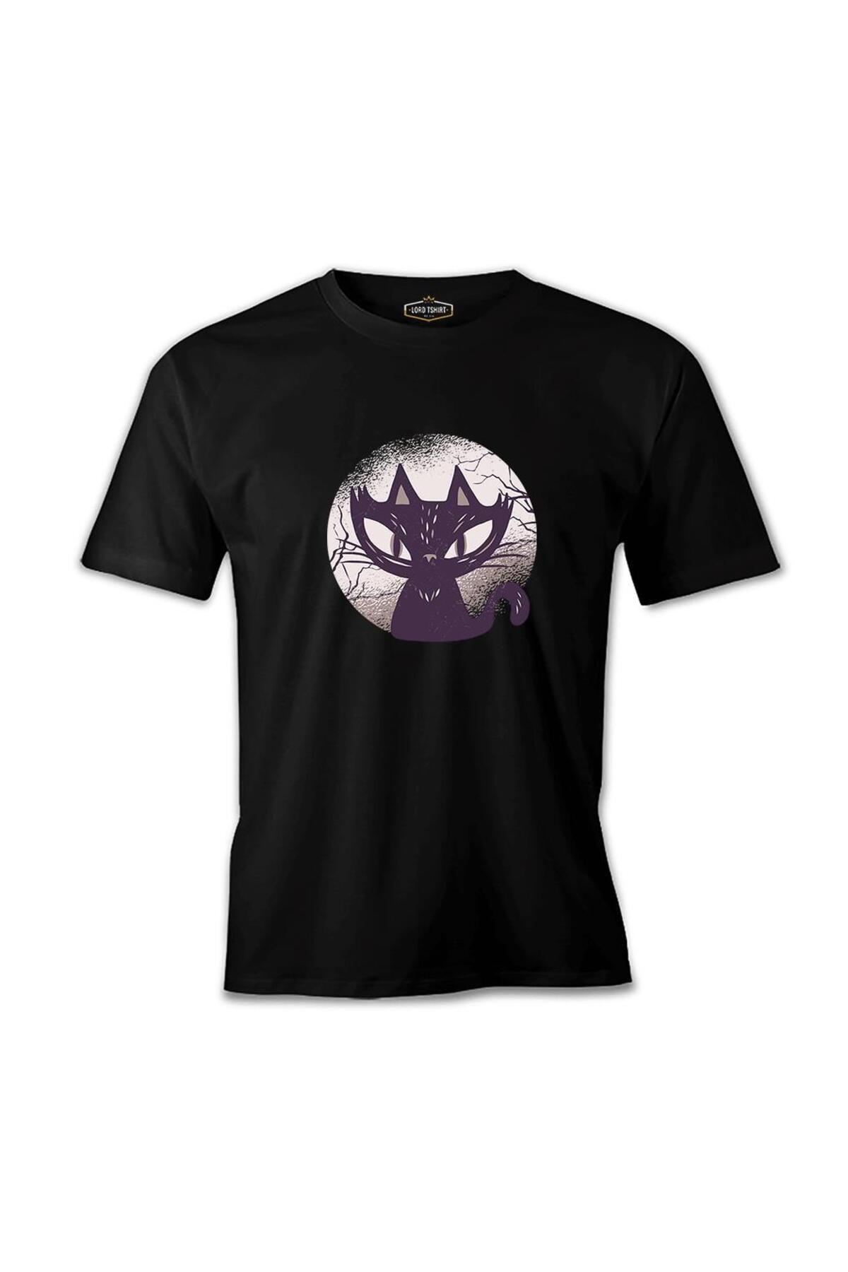 Lord T-Shirt Cadılar Bayramı - Kara Kedi Siyah Erkek Tshirt