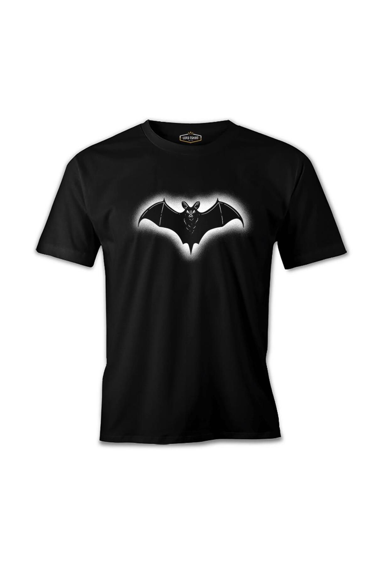 Lord T-Shirt Yarasa Gölge Logo Siyah Erkek Tshirt