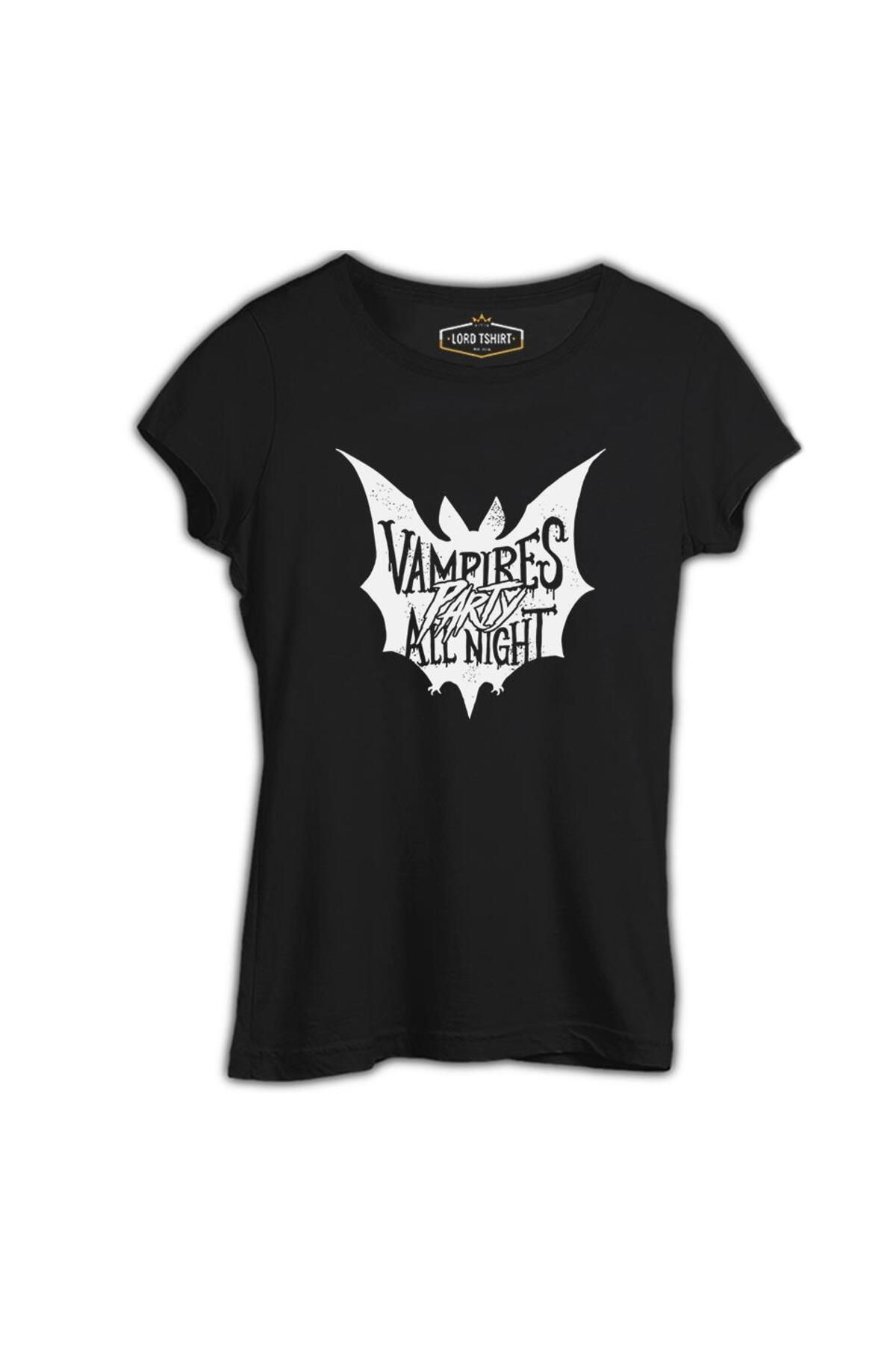 Lord T-Shirt Cadılar Bayramı - Vampir Gece Partisi Siyah Tshirt