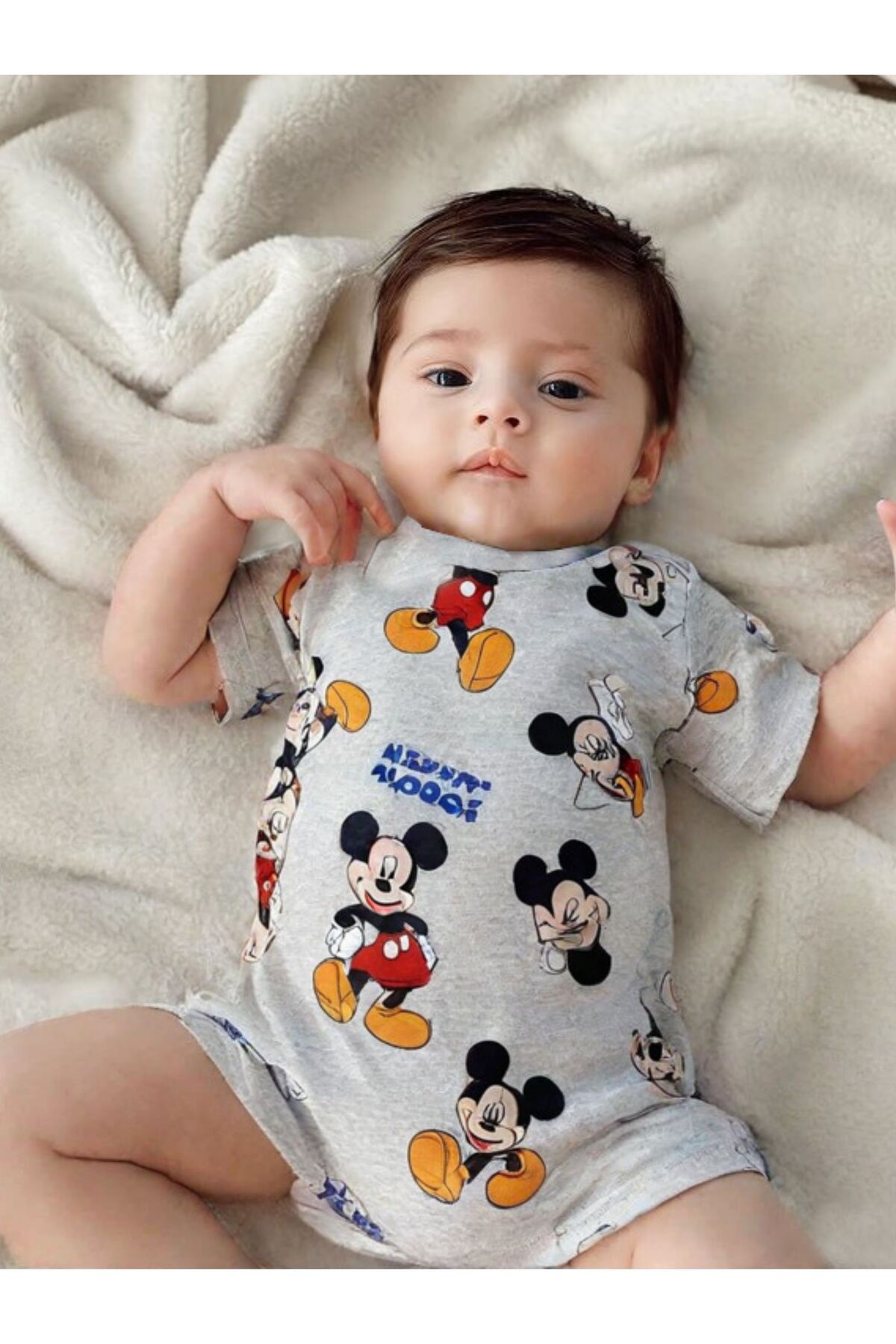 PEAR BABY Mickey Detaylı Bebek & Çocuk Çıtçıtlı Tulum