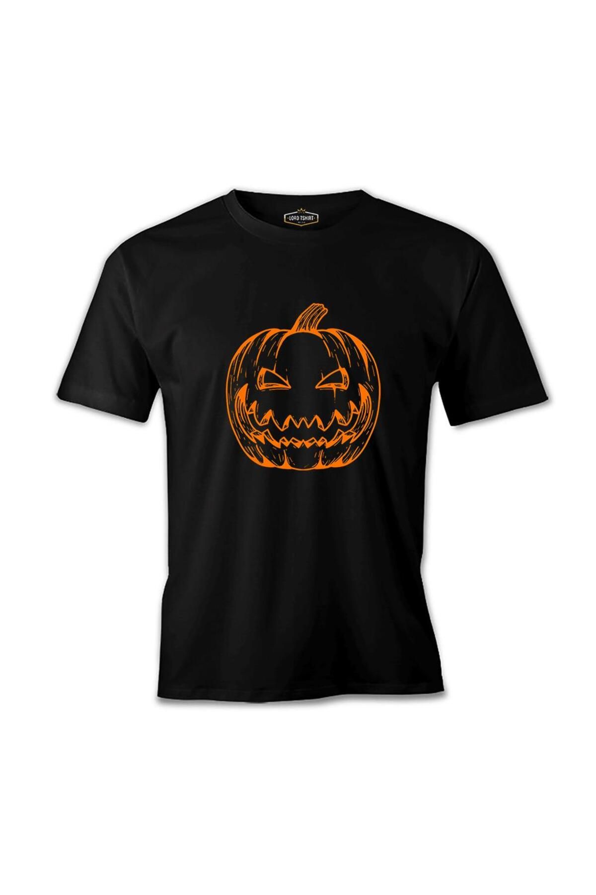 Lord T-Shirt Cadılar Bayramı - Bal Kabağı Pumpkin Siyah Erkek Tshirt