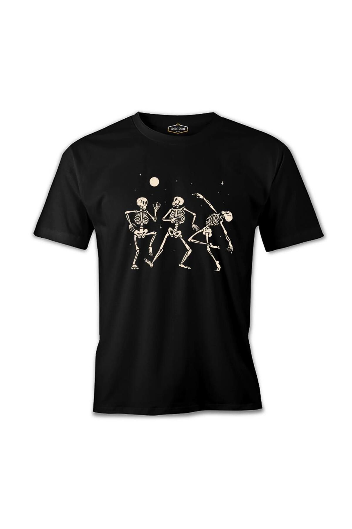 Lord T-Shirt Cadılar Bayramı - Kuru Kafa Ay Dansı Siyah Erkek Tshirt