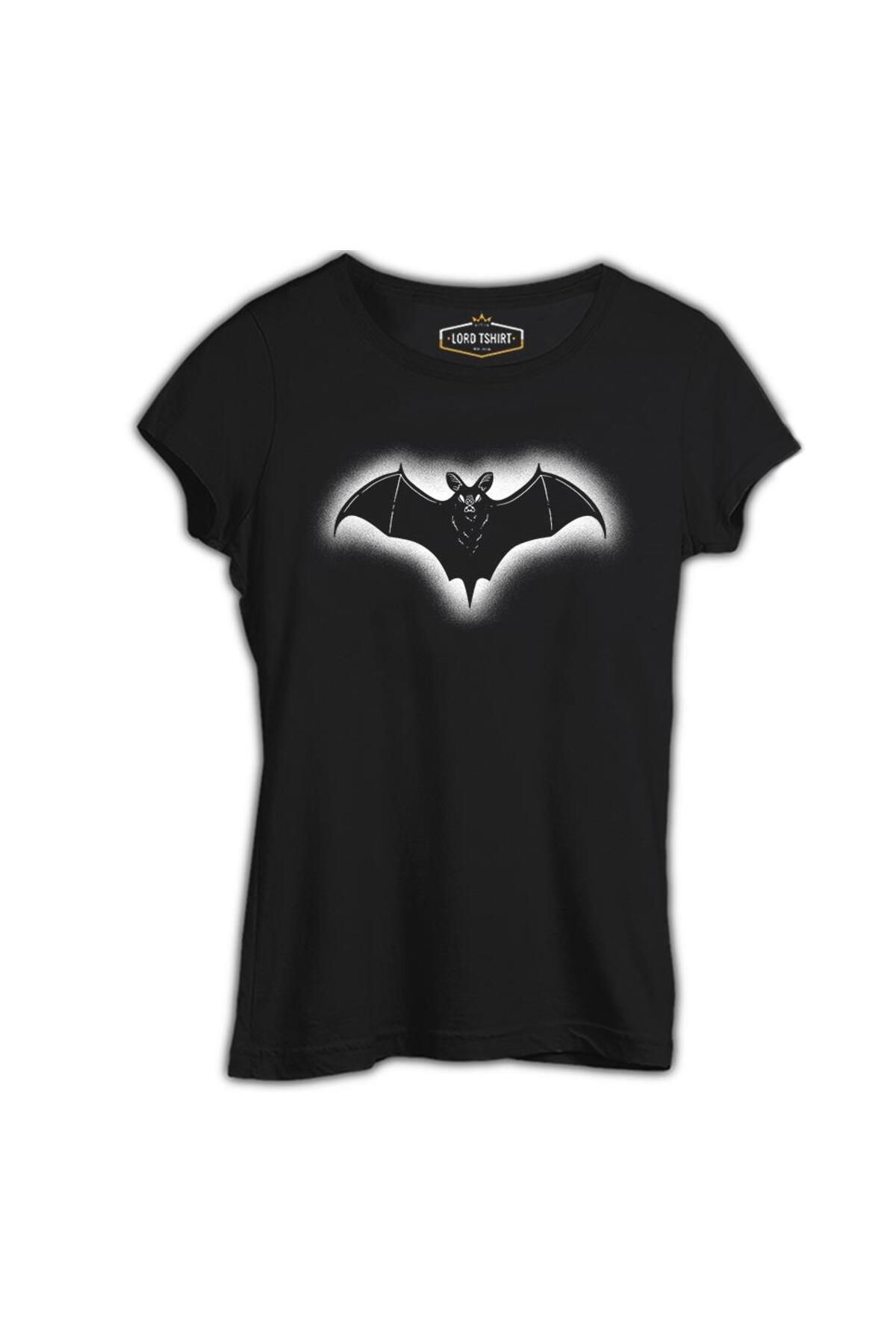 Lord T-Shirt Yarasa Gölge Logo Siyah Tshirt