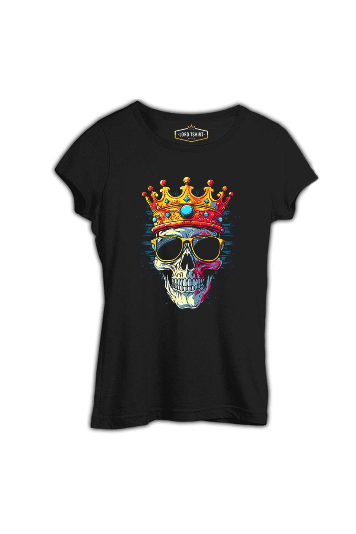 Lord T-Shirt Kralların Ötesinde - Kurukafa Baskılı Siyah Tshirt