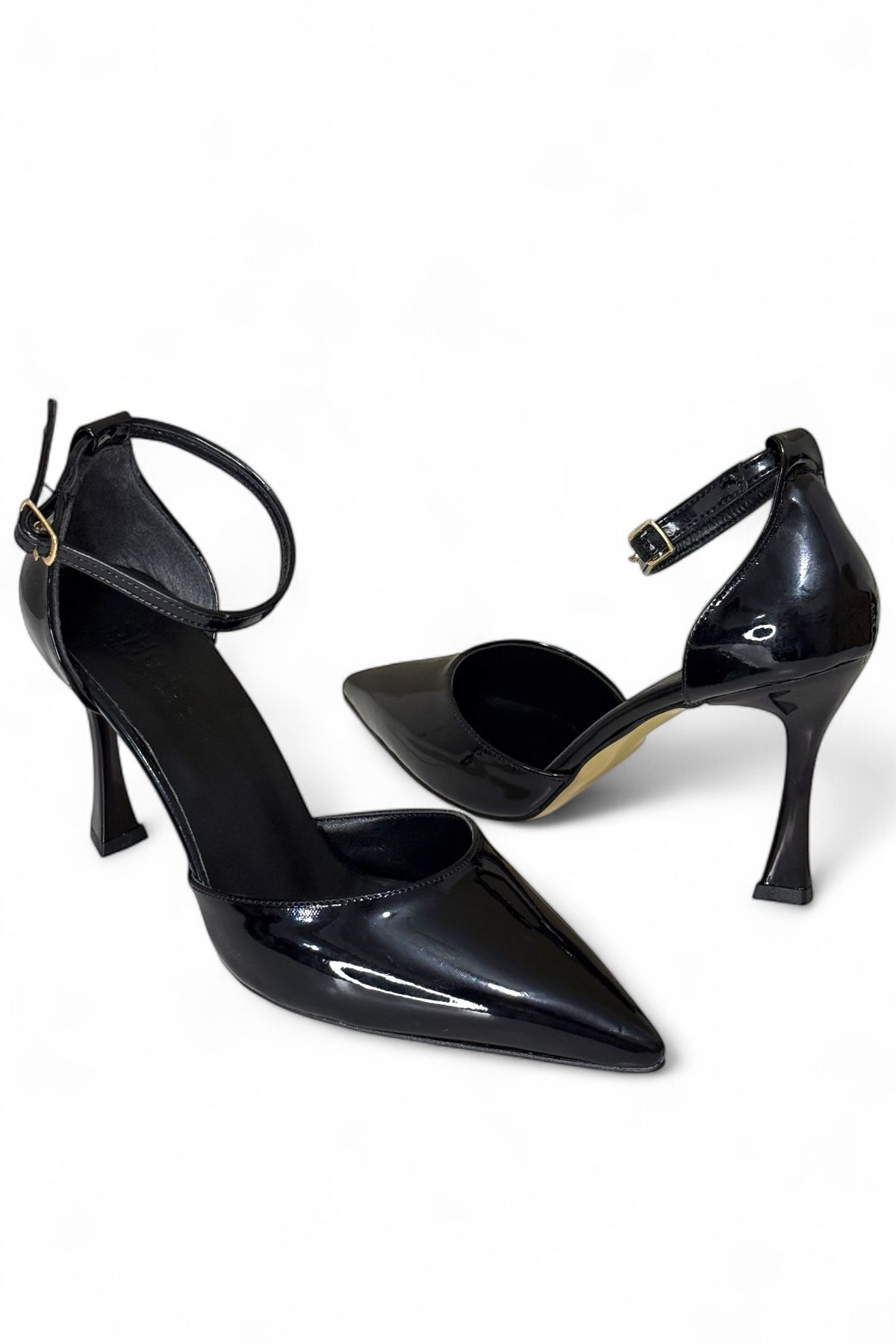 yezy shoes Siyah Rugan Kadın Yüksek Topuklu Stiletto
