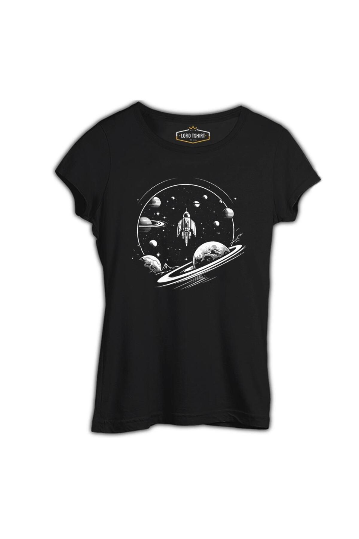 Lord T-Shirt Gezegenlere Seyahat Siyah Tshirt