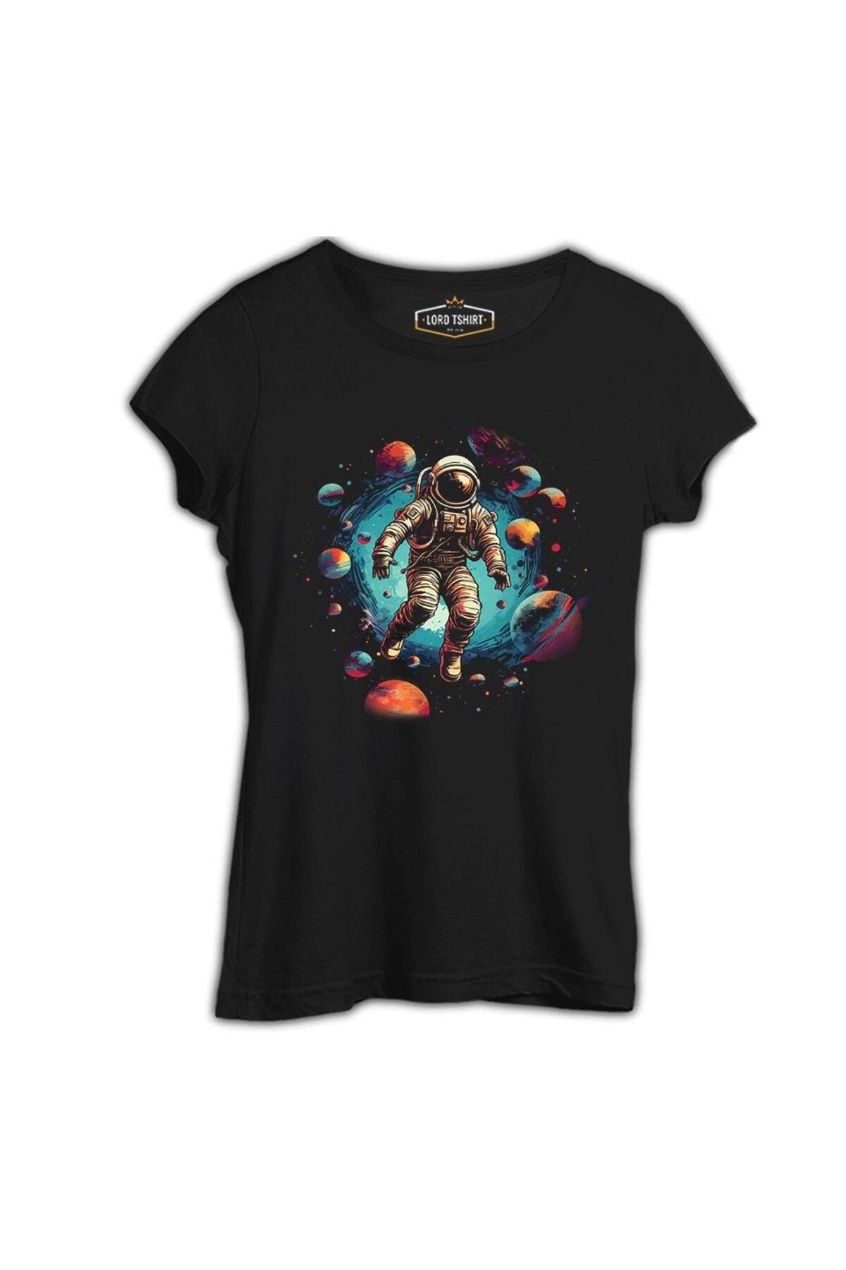 Lord T-Shirt Astronot - Gezegenlere Yolculuk Siyah Tshirt