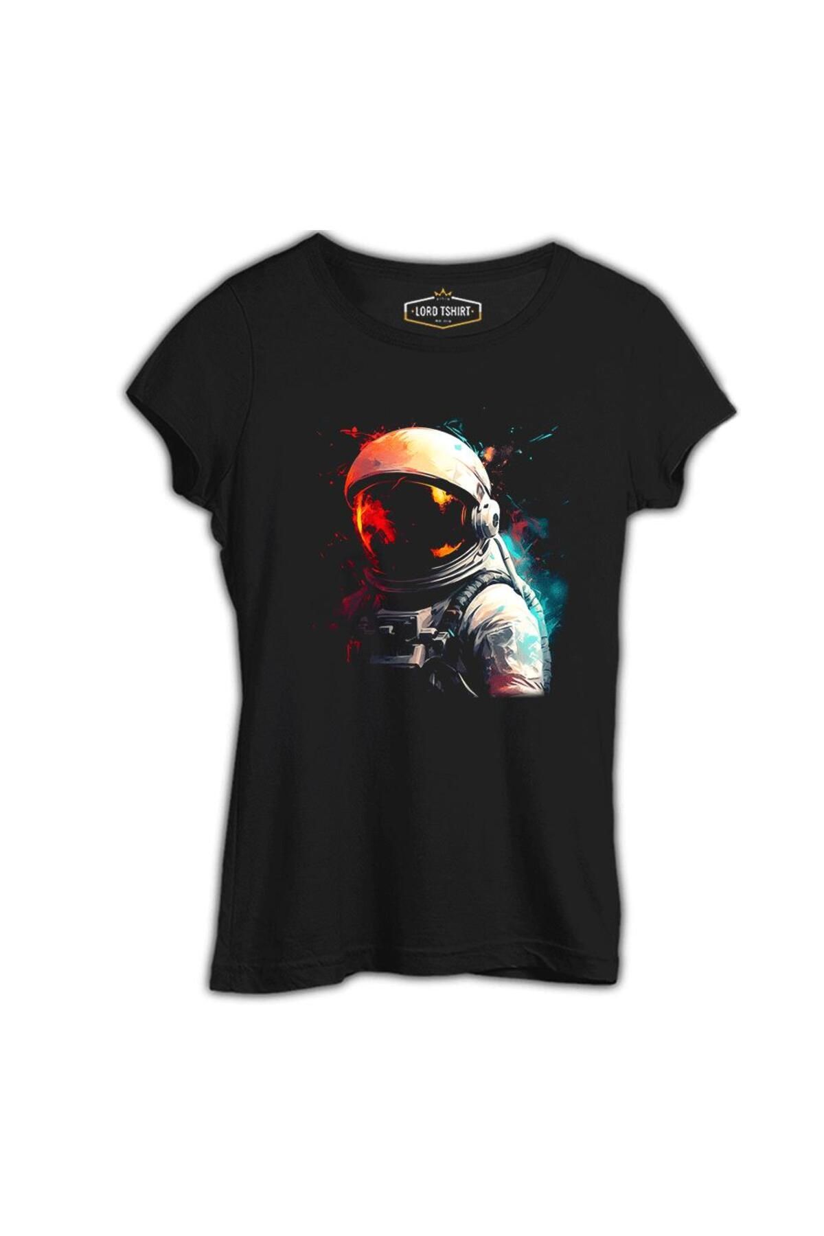 Lord T-Shirt Uzayın Renkleri - Astronot Siyah Tshirt