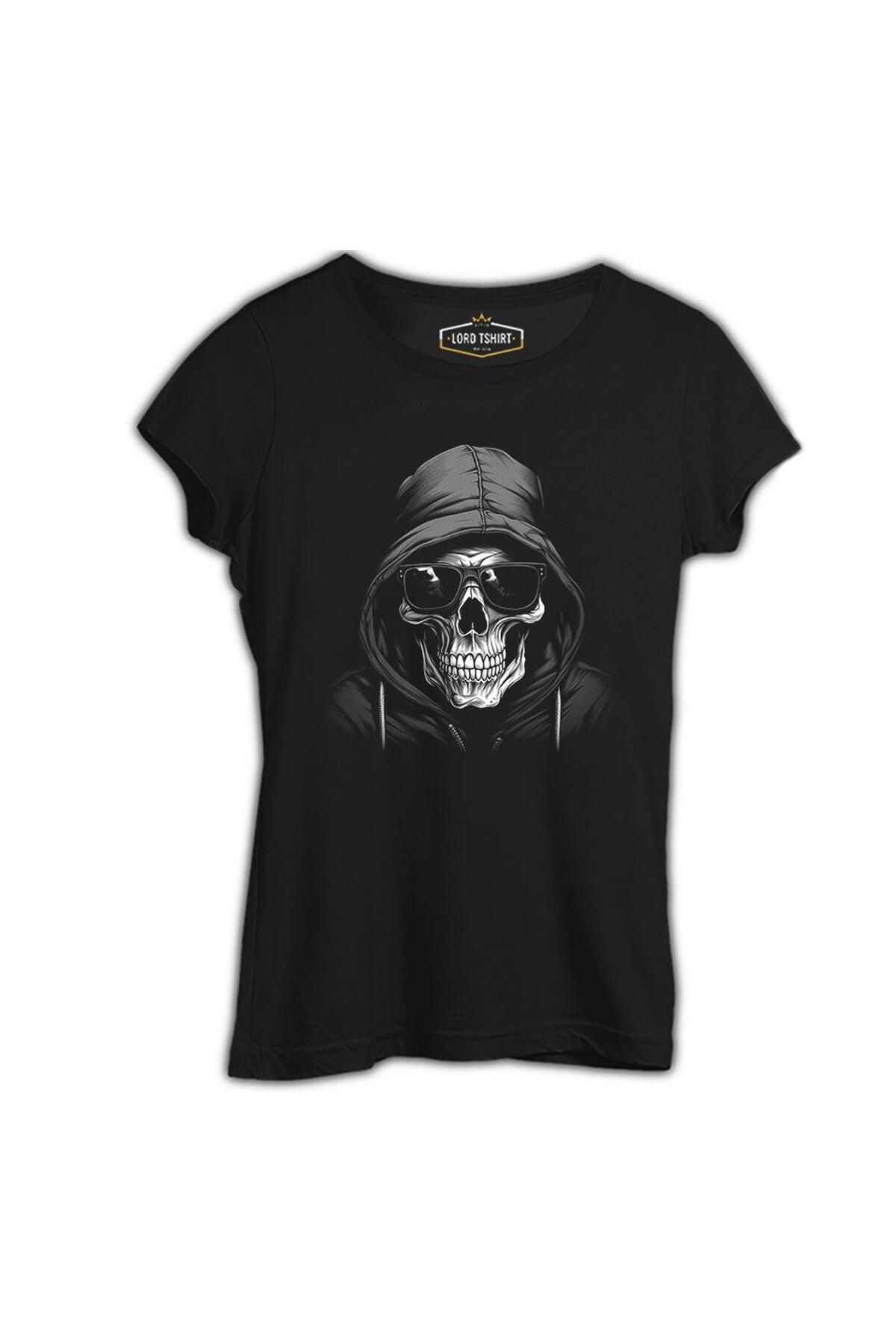 Lord T-Shirt Asi Ruh - Cool Kurukafa Baskılı Siyah Tshirt