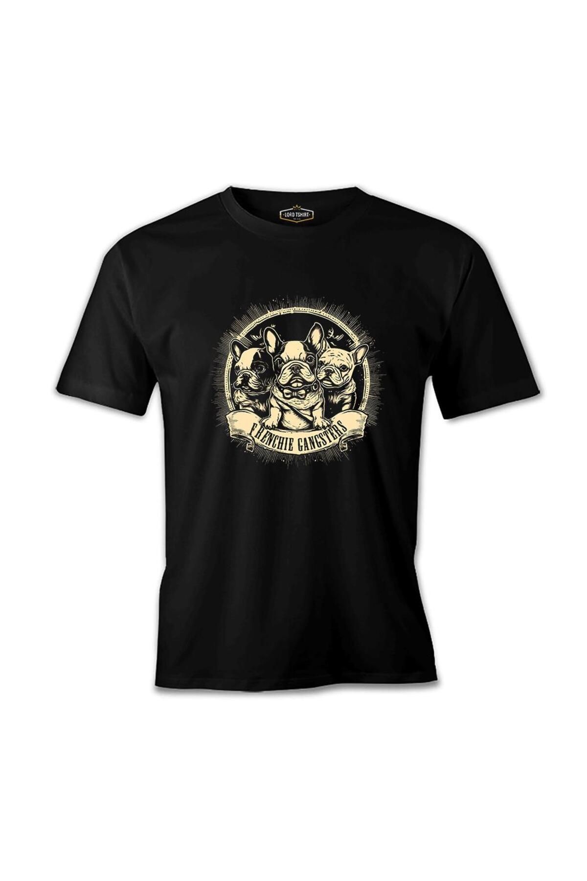 Lord T-Shirt French Bulldog Gangester Siyah Erkek Tshirt