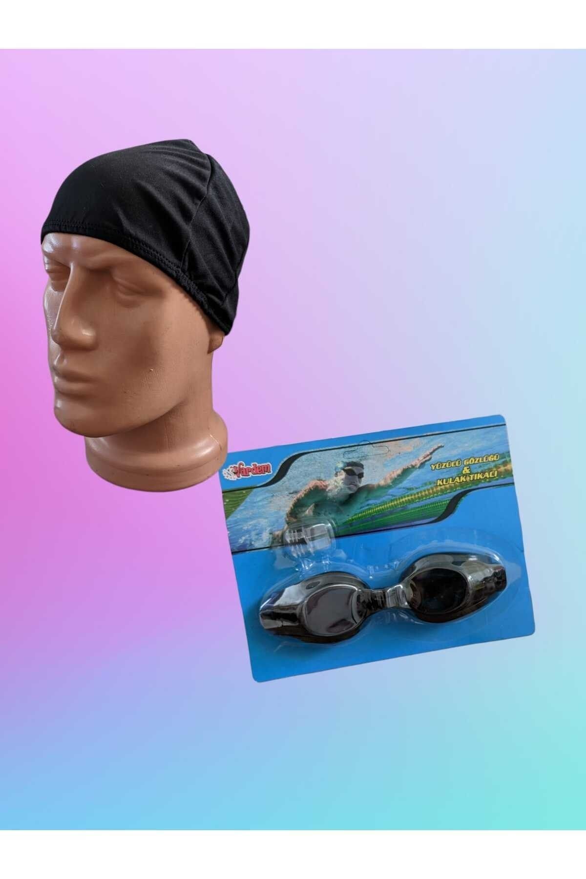 Vardem Havuz Deniz Yüzücü Gözlüğü + Kulak Tıkacı + Likralı Bez Bone Seti