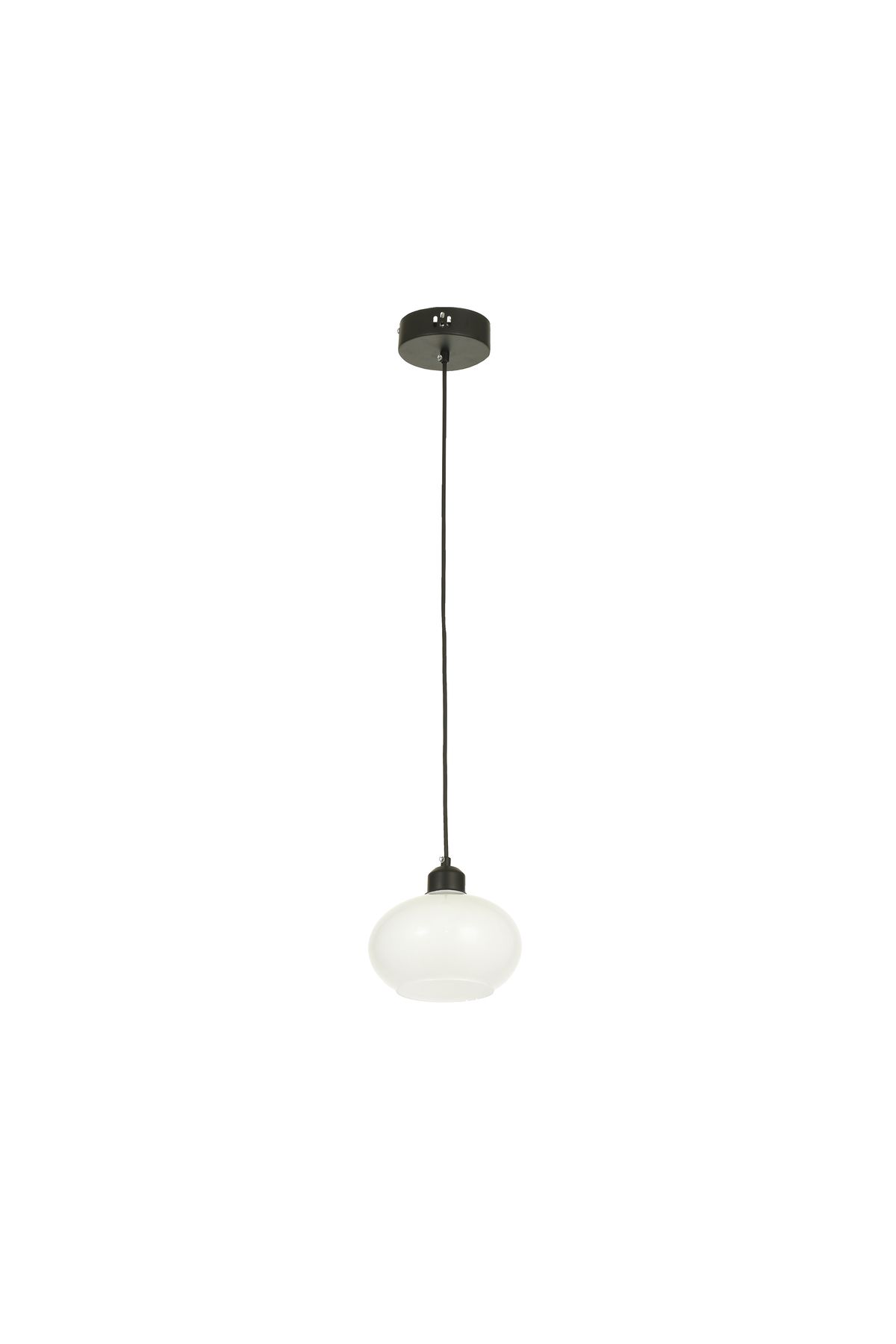 Avizemoda Vanna Tekli Beyaz Camlı Salon Oturma Odası Modern Avize - (Siyah)