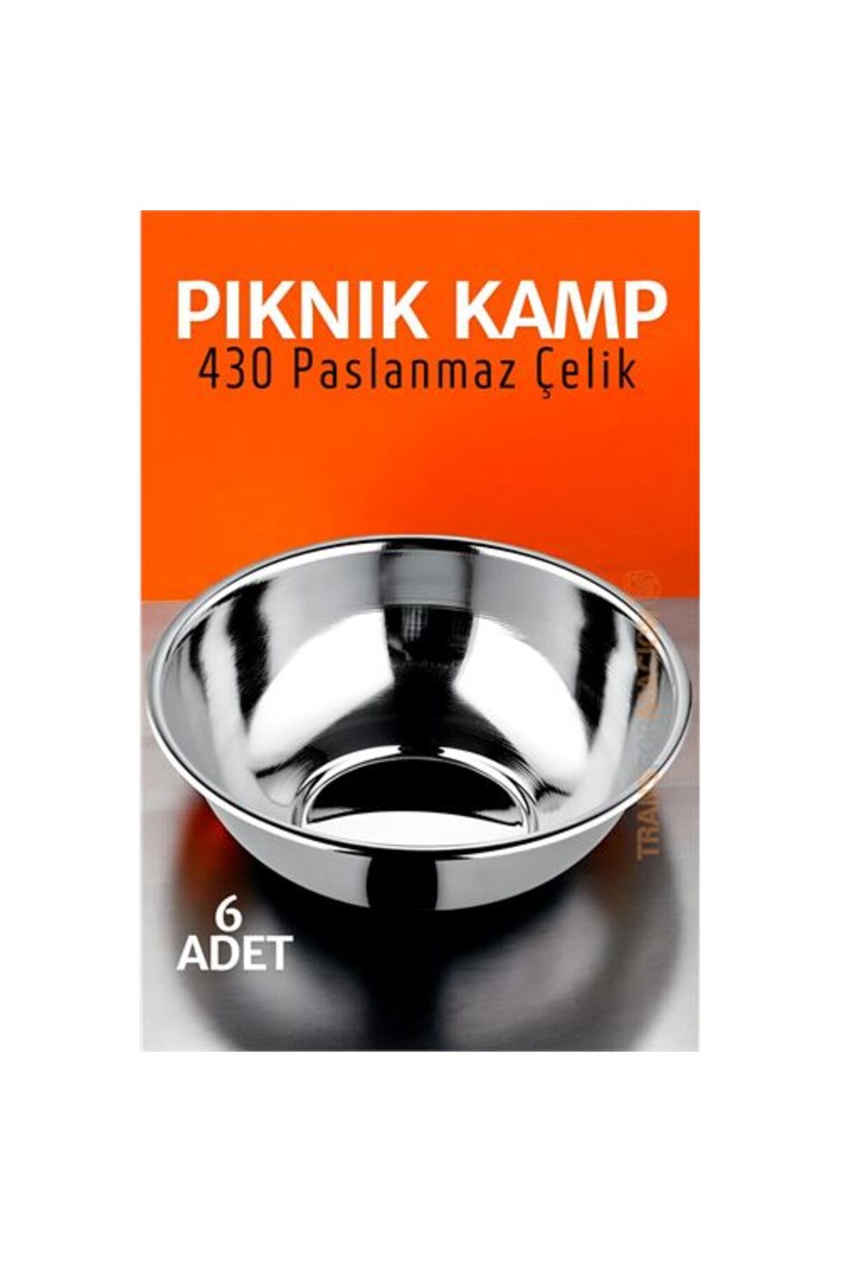 New Things Engithalat Paslanmaz Çelik Yemek Tası Çorba Kasesi Kamp Piknik Tabağı 6 ADET