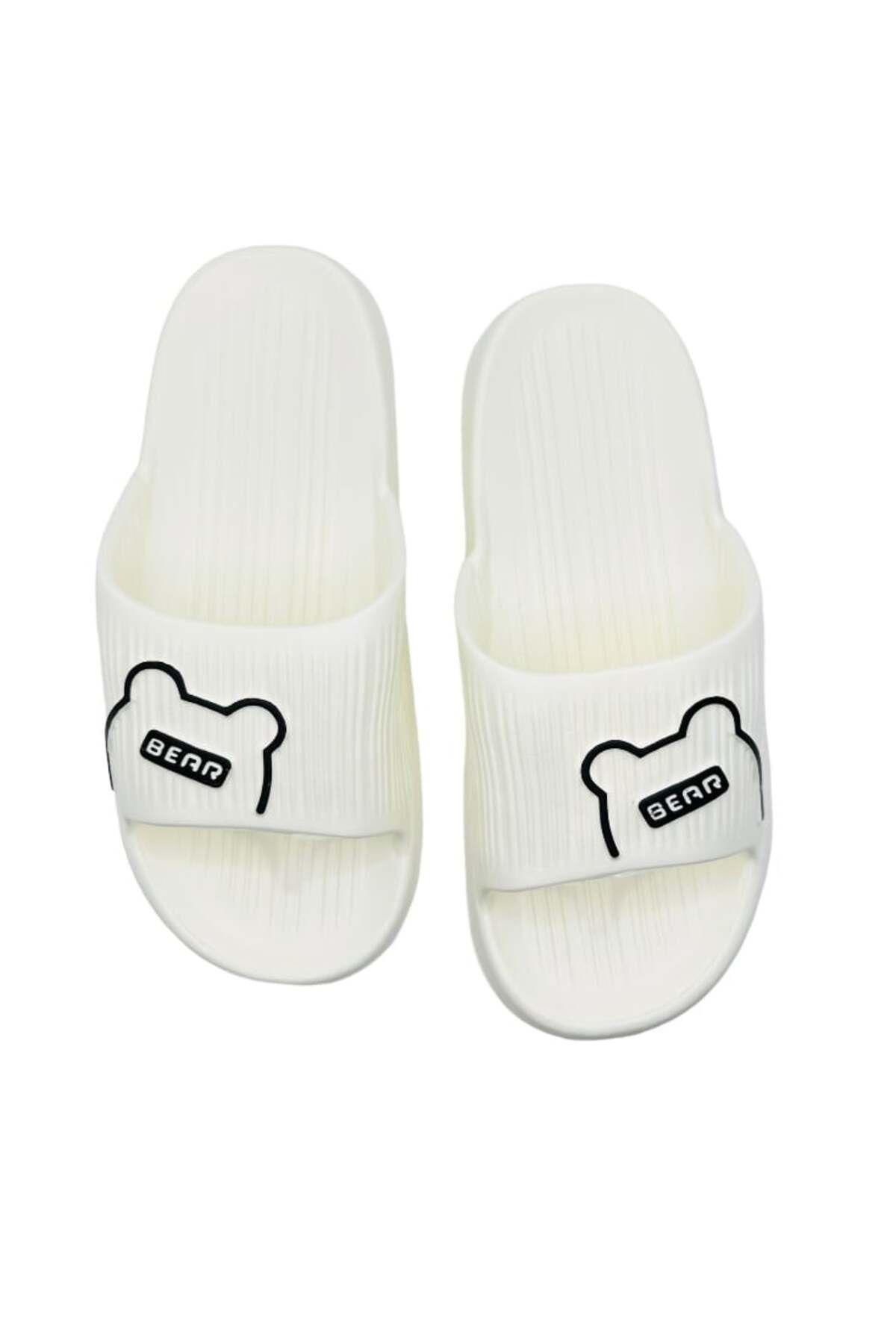 TECOS-Women's beach or pool slippers, Tecos, size 36-37, teddy bear print, white, 23 centimeters 5