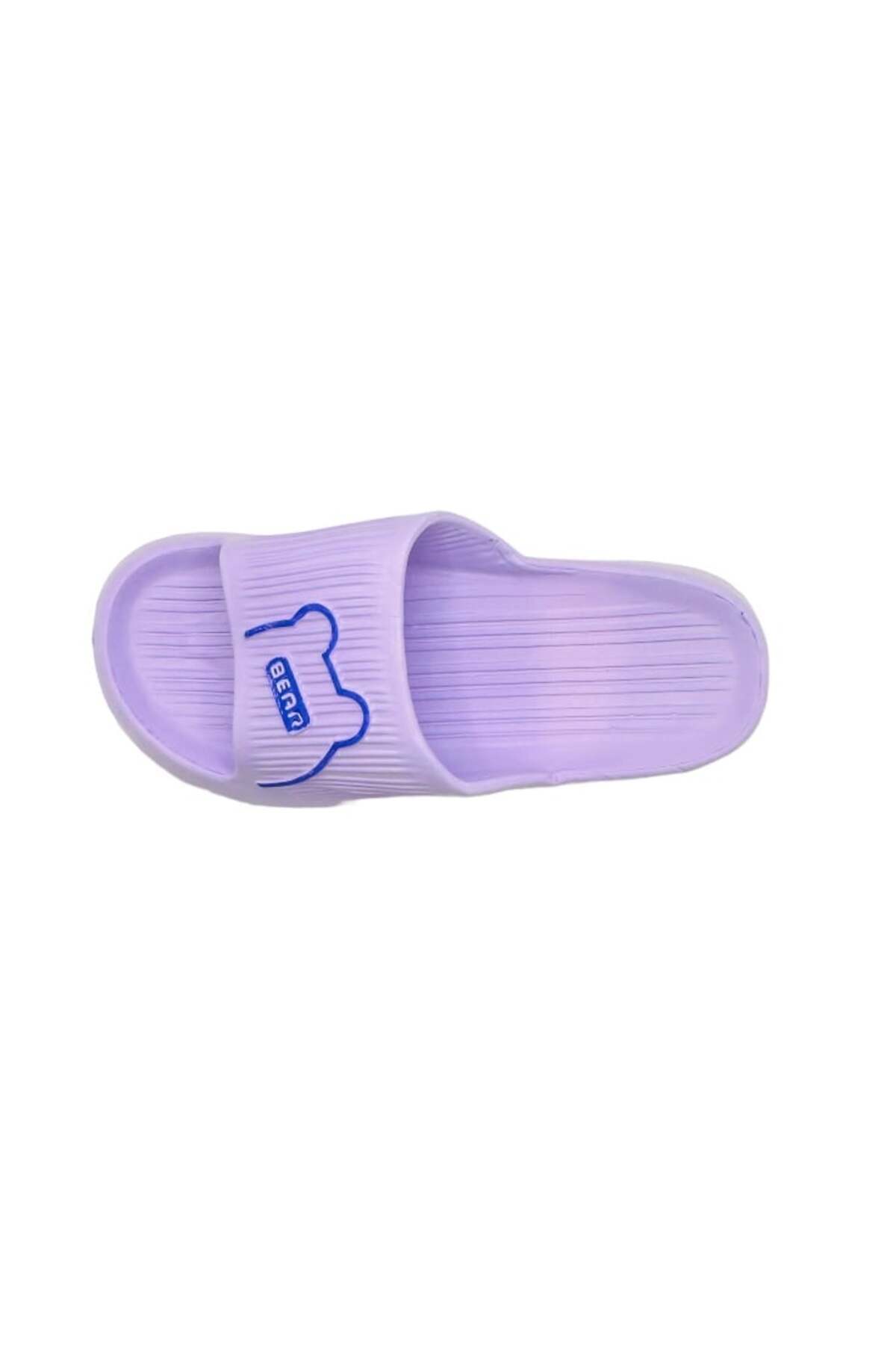 TECOS-Women's Beach or Pool Slippers, Size 40-41, Teddy Bear Print, Purple, 25 Centimeters 6