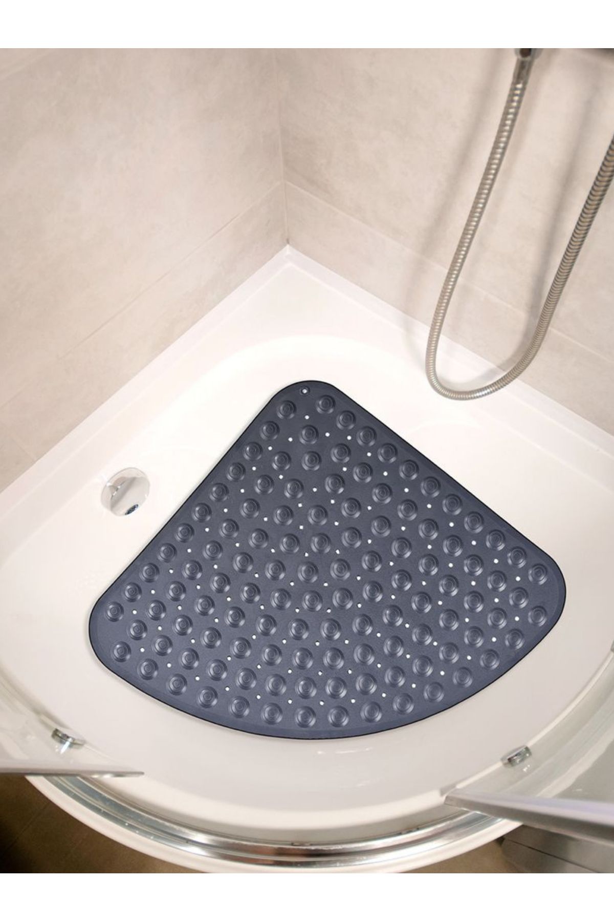 Mapple Home Vantuzlu Midye Tasarımlı Kaydırmaz Duş ve Banyo Paspası 54x54 cm