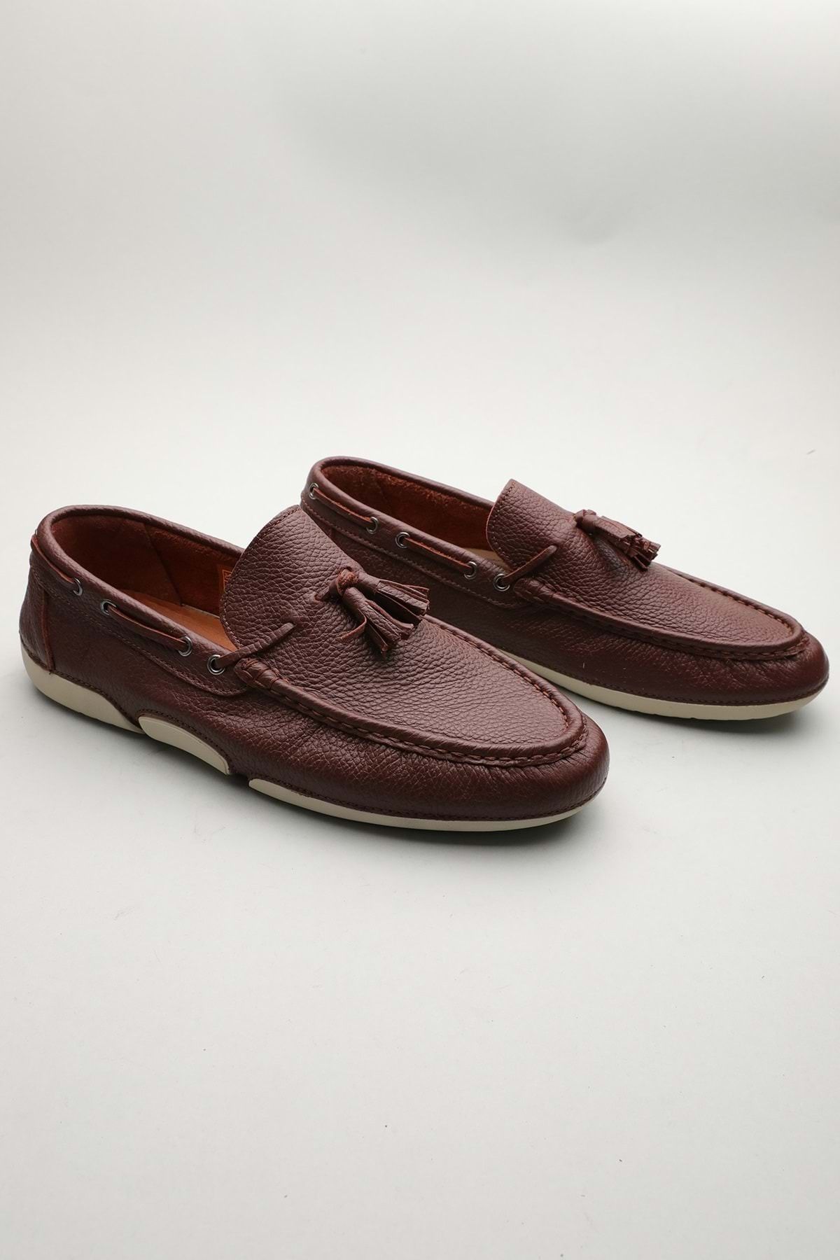 Gondol Erkek Hakiki Deri Klasik Loafer Kahverengi 42 Ttx.601195