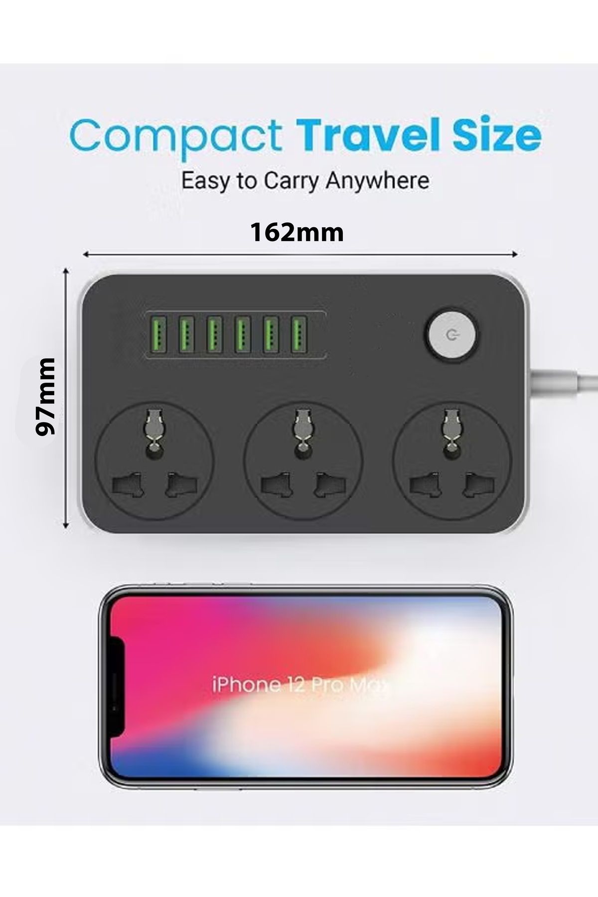 DBLEW-3 مقابس عالمية، شرائط طاقة، أسلاك تمديد، محول، 6 منافذ شحن USB، كابل بطول 2 متر 8