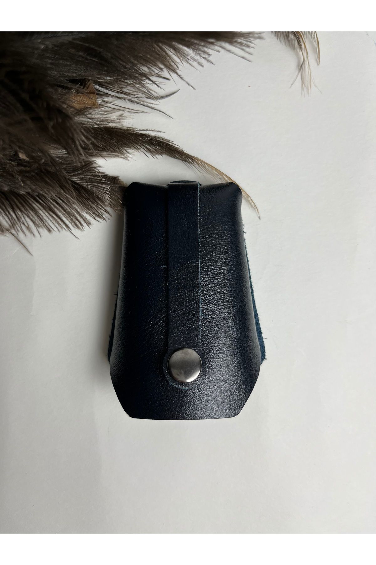 TROYDER Hakiki Deri Unisex Anahtarlık Lacivert Renk