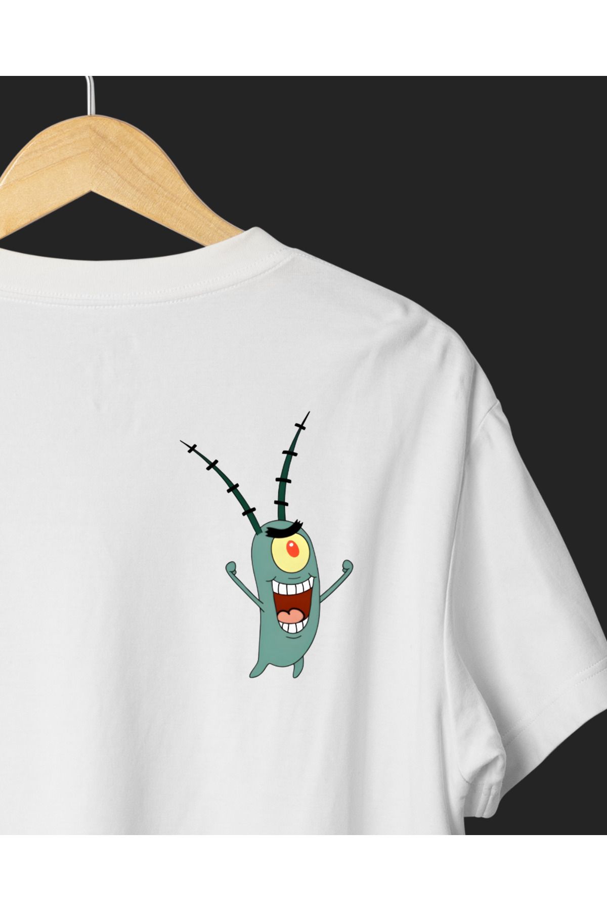 Ebiidesign Sünger Bob Plankton Sheldon Tasarımlı Baskılı T-Shirt